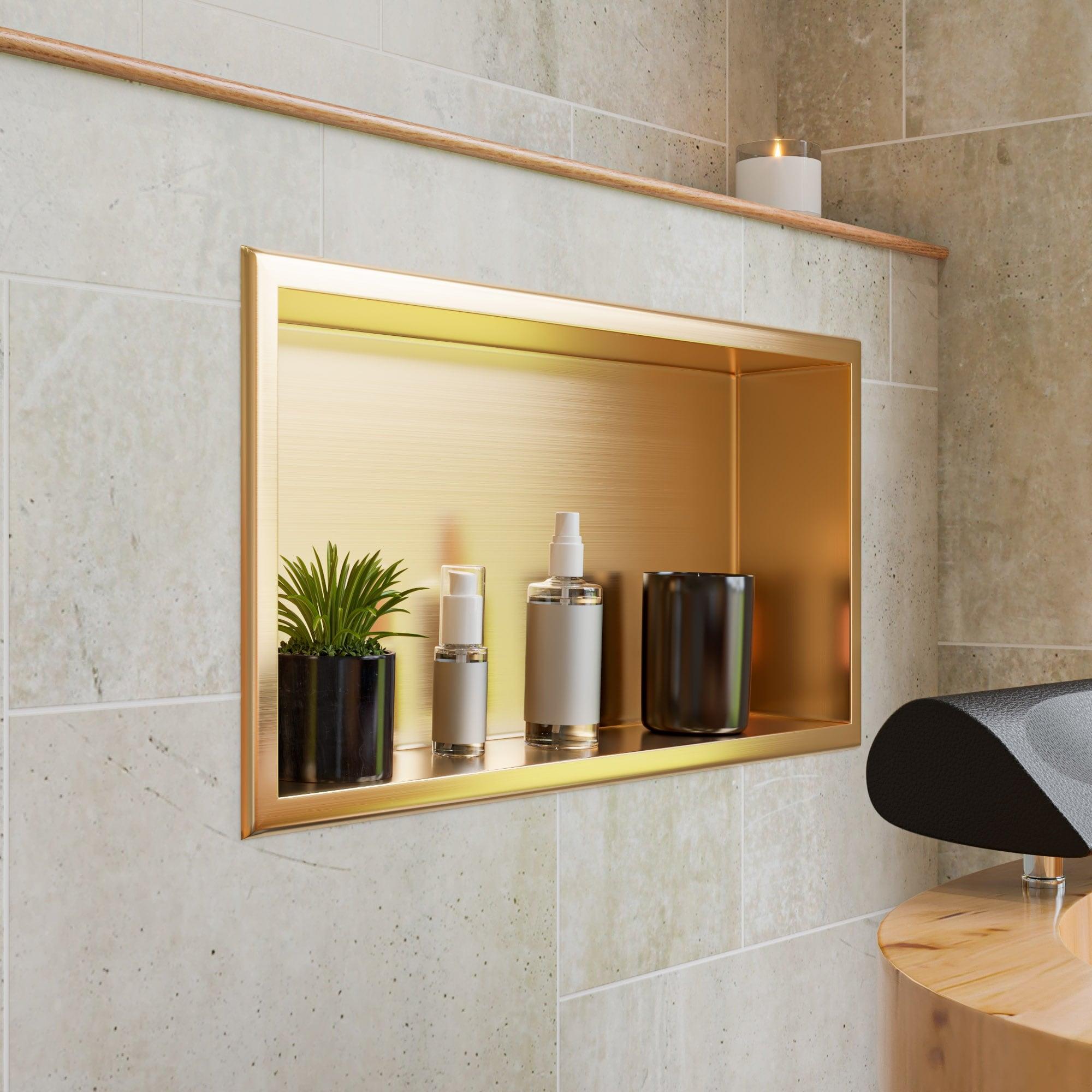 Adhesive Stainless Steel Shower Shelf