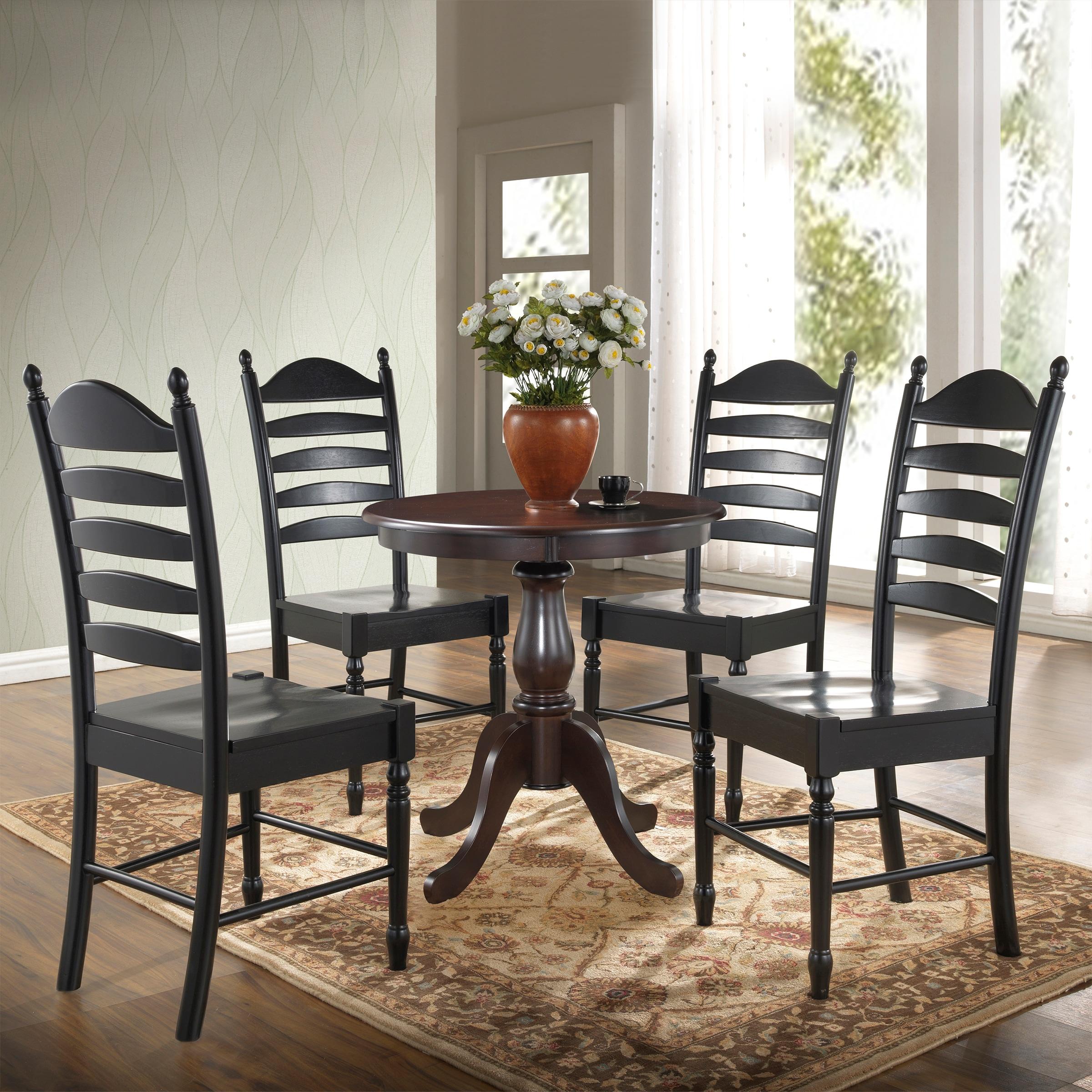 Carolina Living 30" Salem Round Pedestal Dining Table Espresso: Rubberwood, MDF, Non-Extension