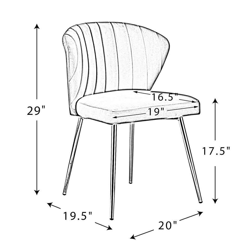 Velvet Upholstery Comfy Dining Chair Accent Channel Tufted Metal Legs Home Living Room Bedroom Kitchen Red