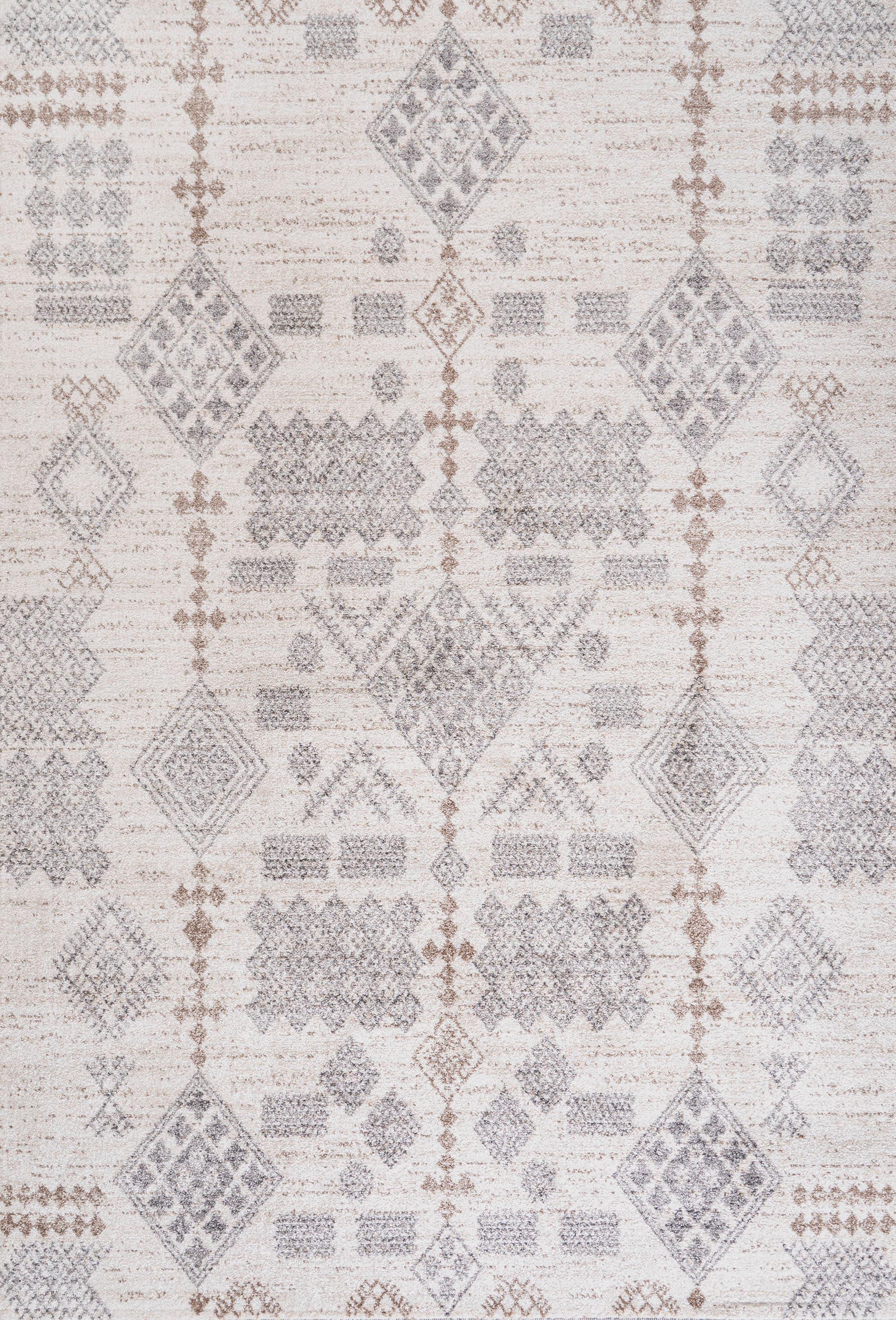 8'x10' Bhalil Berber Diamond Geometric Area Rug, Beige/Gray - JONATHAN Y