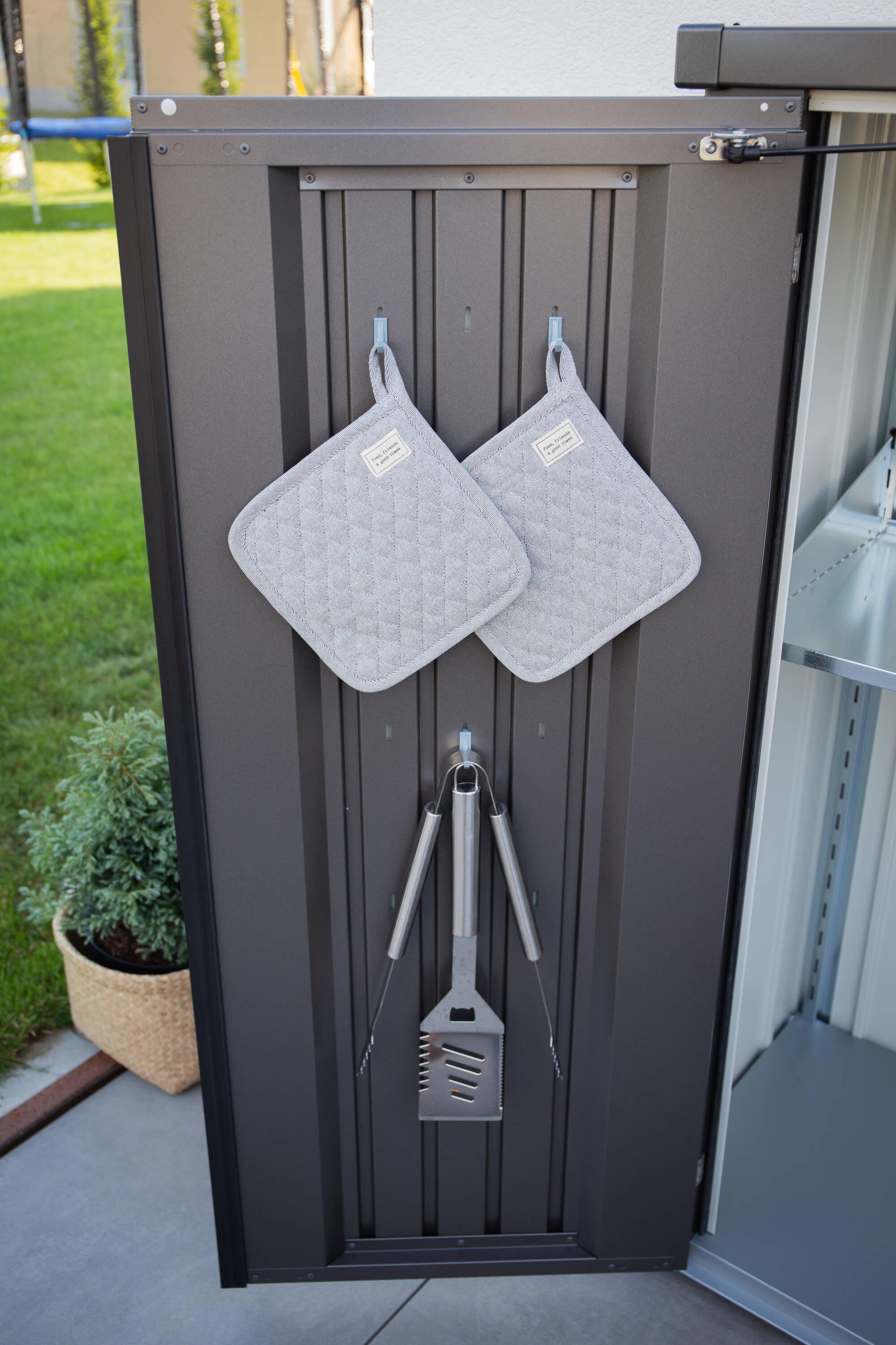 Biohort Biohort Romeo 4 ft. 3 in. W Metal Vertical Tool Shed in Dark Gray