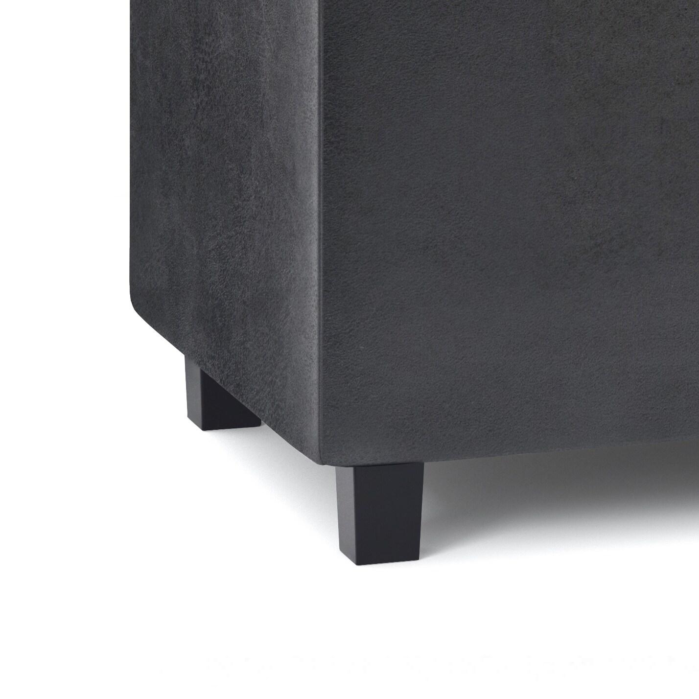 Simpli Home Cosmopolitan Faux Leather Ottoman