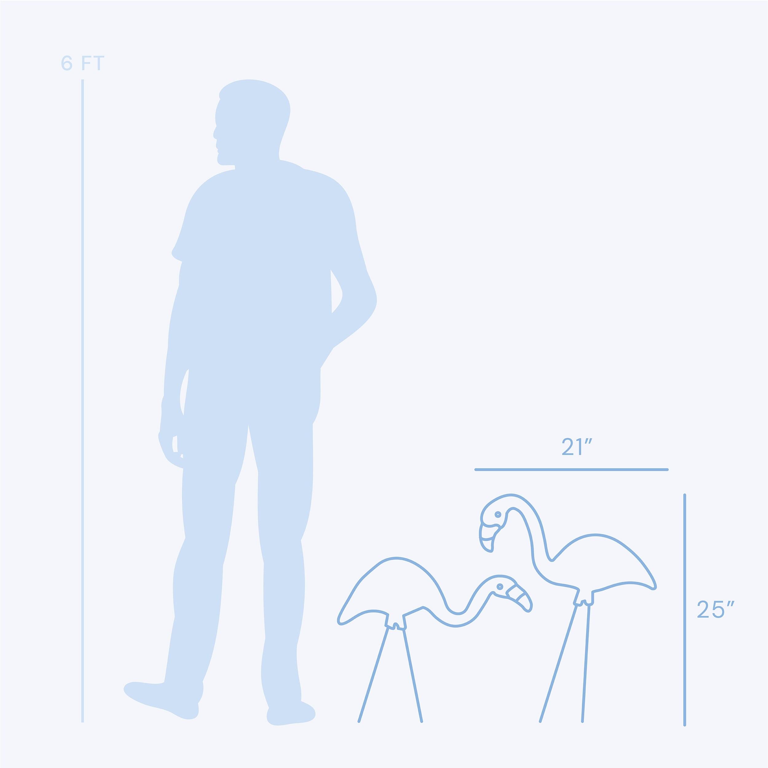 Bloem Spooky Indoor/Outdoor Black and Orange Halloween Flamingo Yard Decorations with Metal Stakes