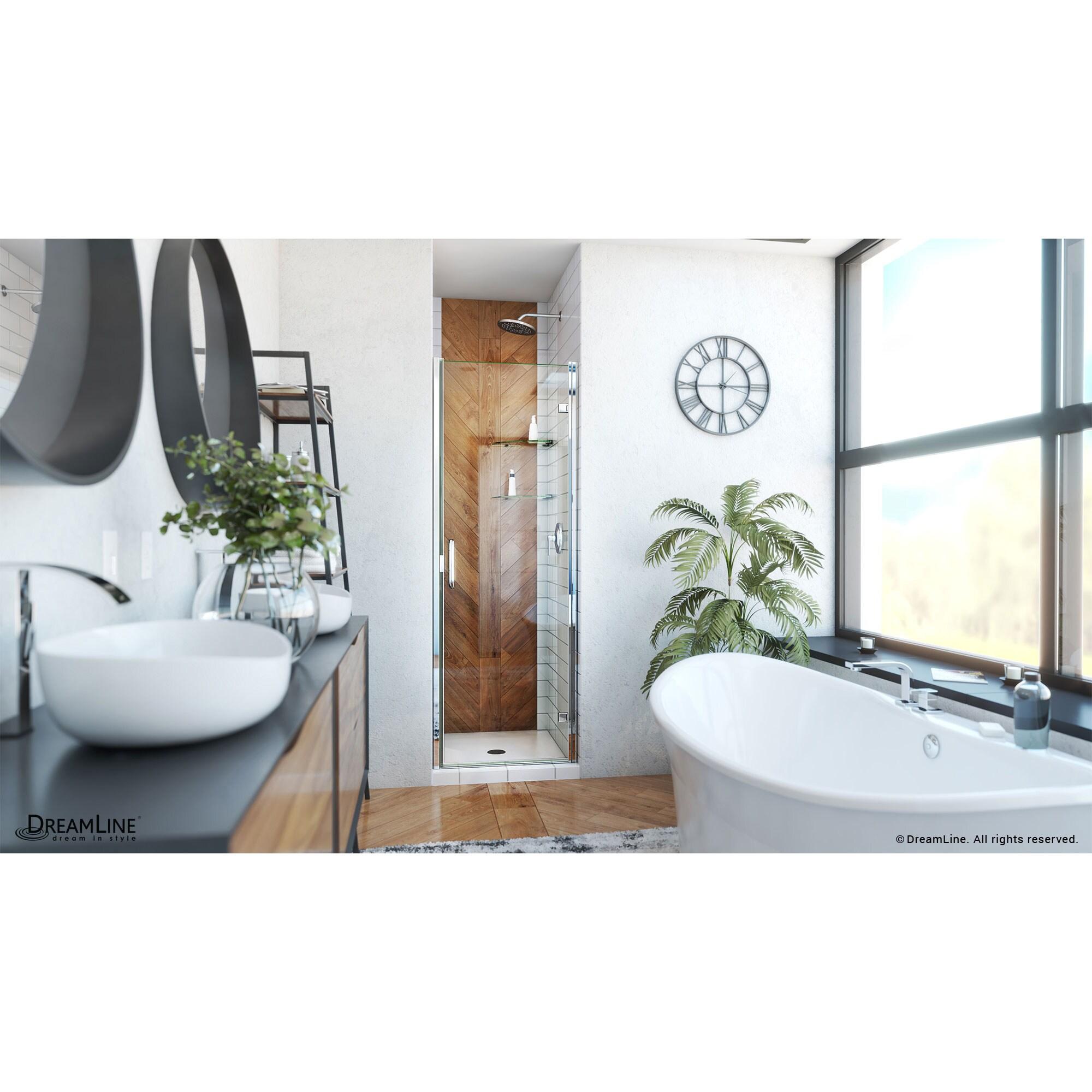 25" - 24" W x 72.62" H Pivot Semi-Frameless Shower Door