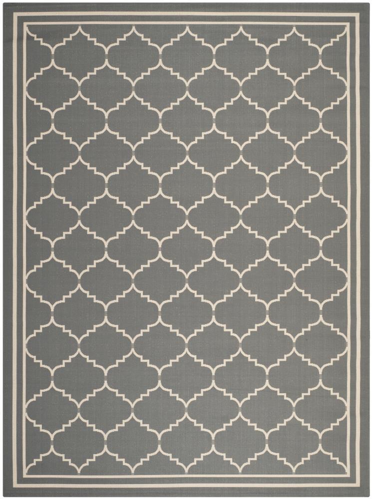 Courtyard CY6889 Power Loomed Indoor and Outdoor Area Rug - Grey/Beige - 8'x11' - Safavieh