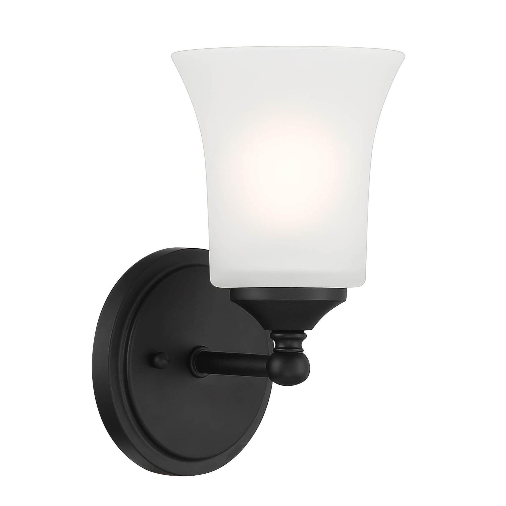 Designers Fountain Bronson 1 Light Matte Black Wall Sconce Light, D278M-WS-MB