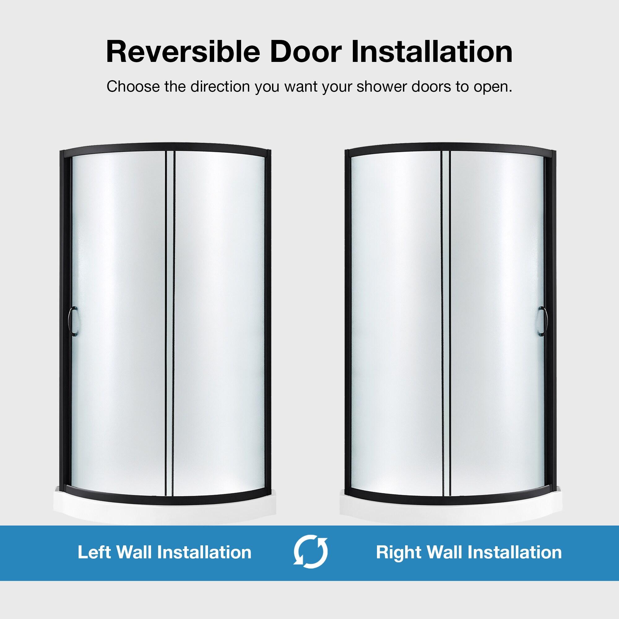 OVE Decors Breeze 35 in. Round Shower Kit w/ Frosted, Base