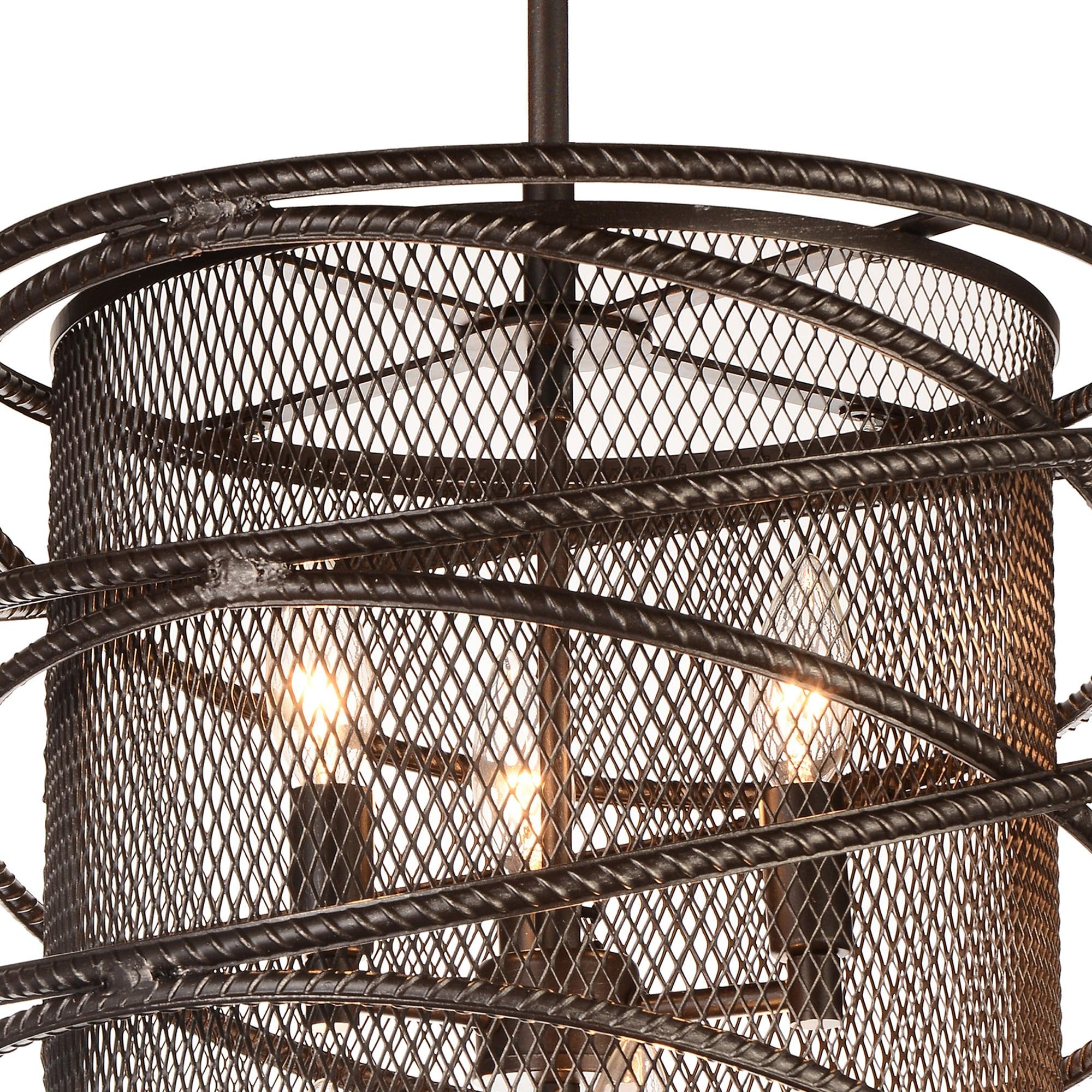 CWI Lighting Darya 6 Light Up Contemporary Metal Chandelier in Brown