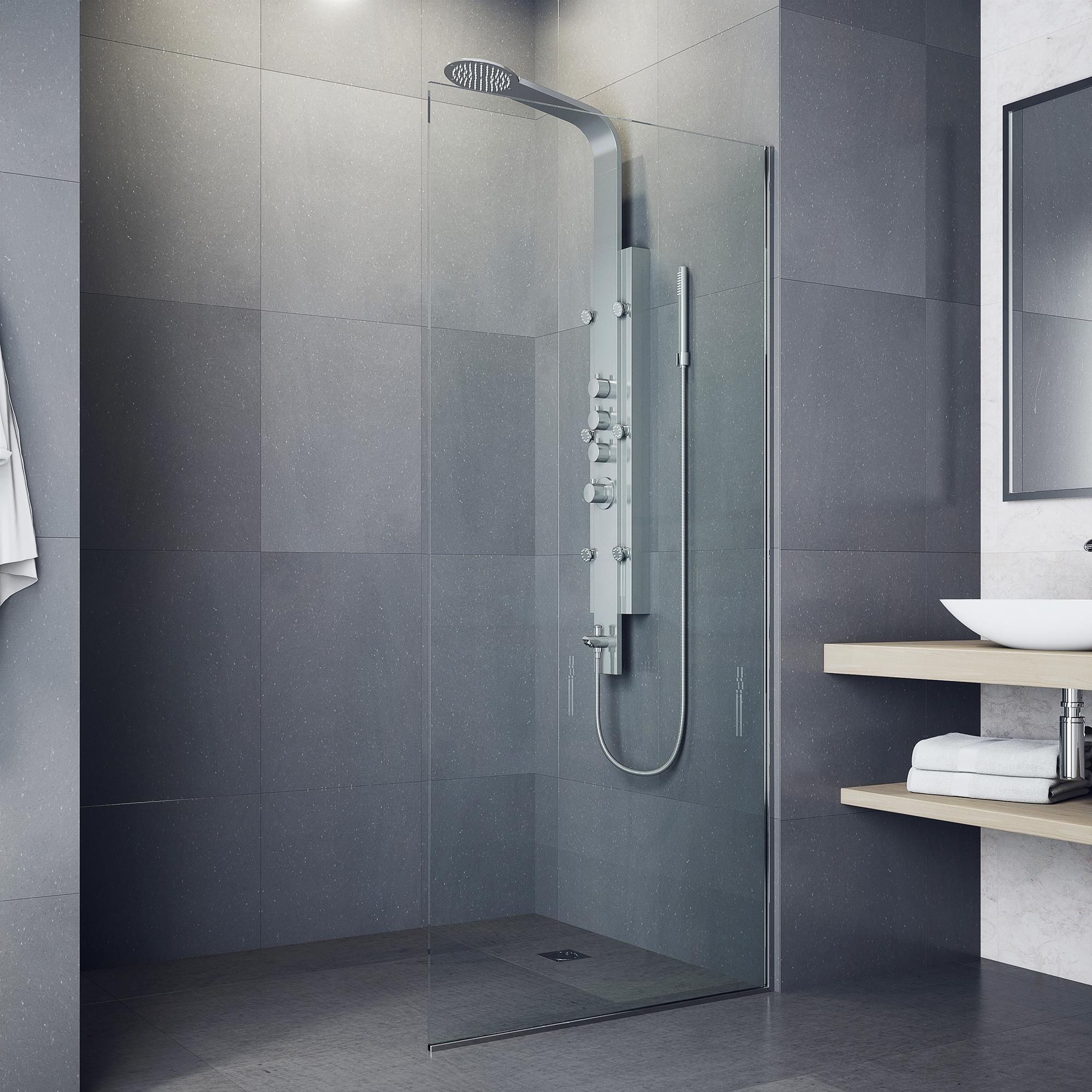Mateo 60" H X 7" W 6-Jet Shower System & Tub Filler with Hand Shower Wand and Rainfall Shower Head