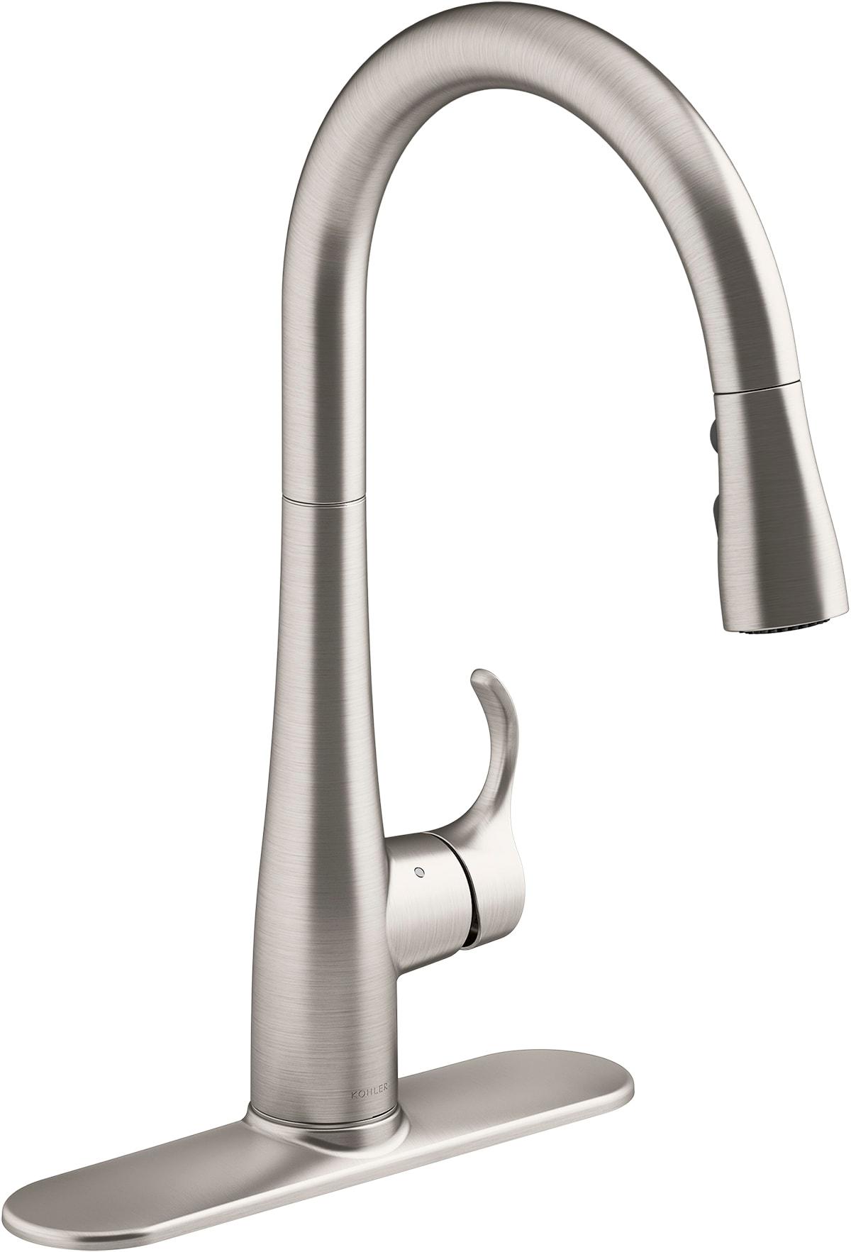 Simplice Touchless Pull-Down Kitchen Sink Faucet with Three-Function Sprayhead