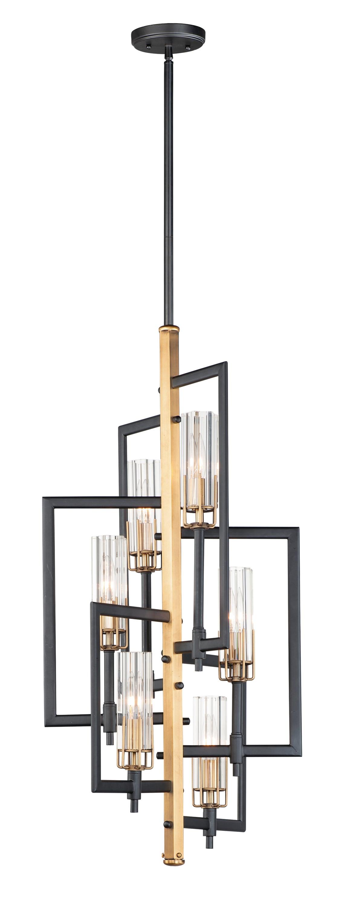 Maxim Lighting Flambeau 6 - Light Chandelier in  Black/Antique Brass