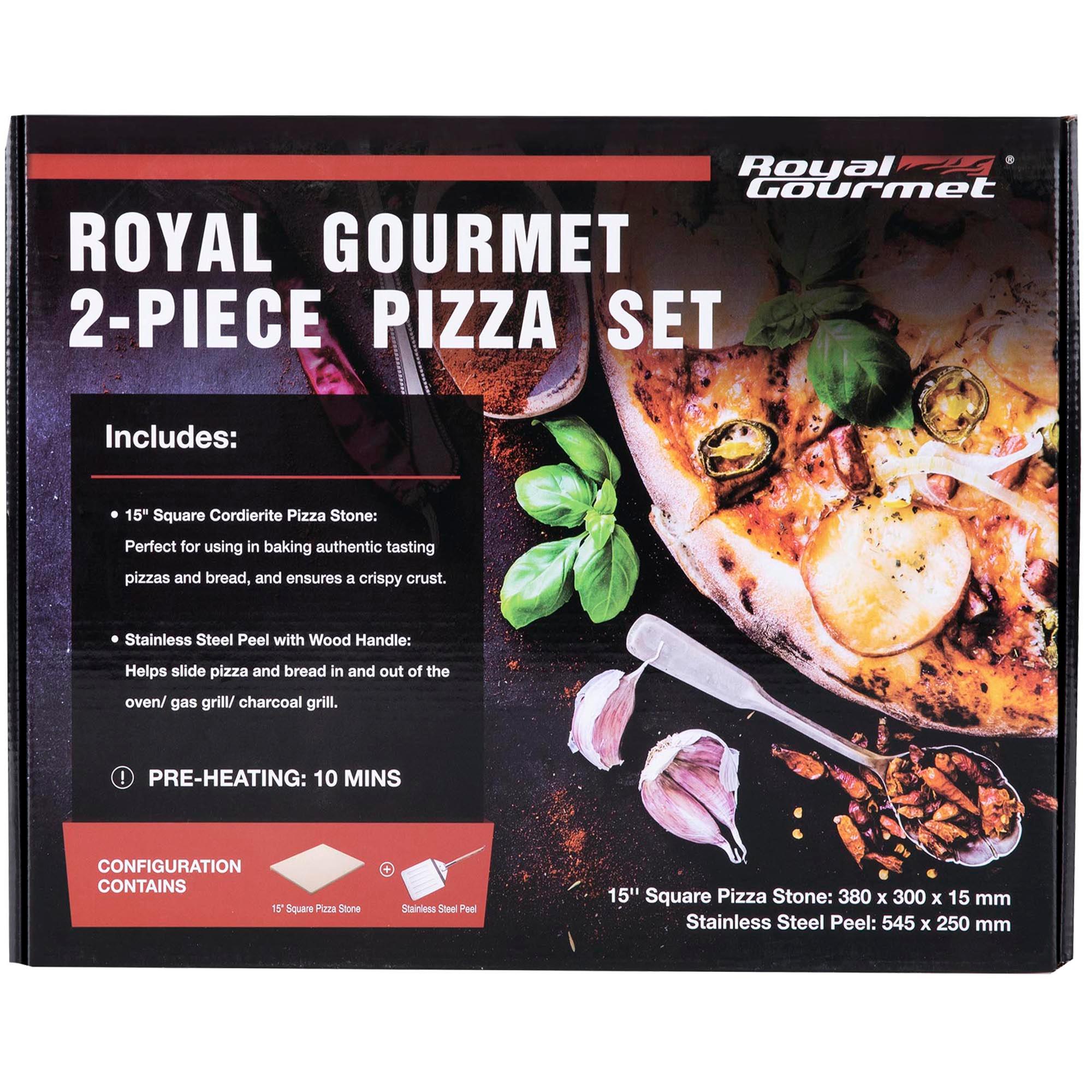 Royal Gourmet 2pc Pizza Cookware Set for Grill Oven: Stainless Steel, Heat-Resistant, No Assembly Required