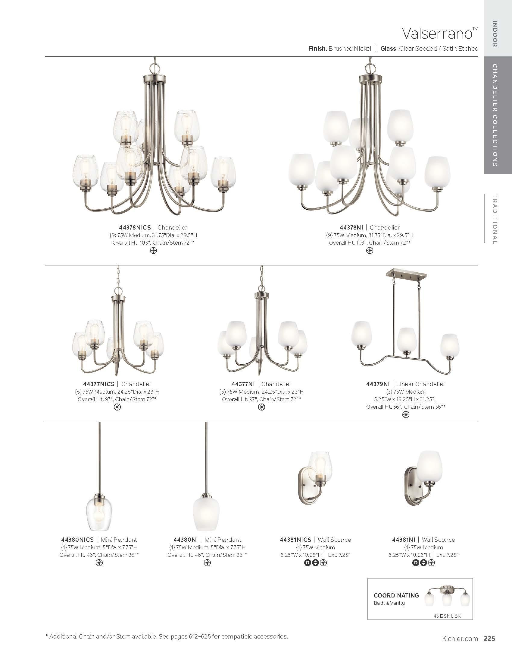 Kichler Lighting Valserrano 1 - Light Pendant in  Brushed Nickel