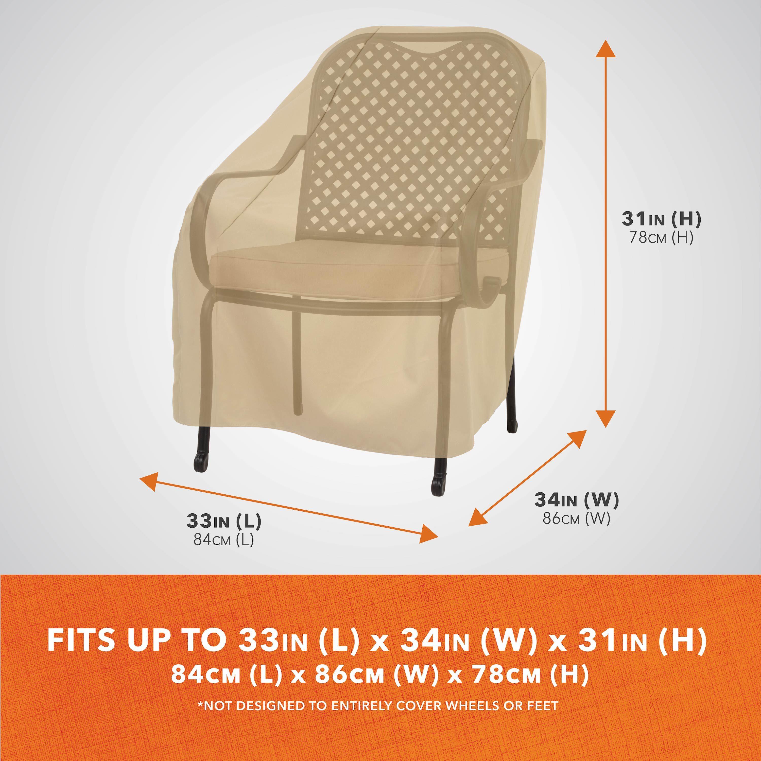 Modern Leisure Basics Patio Chair Cover, 33"L X 34"W X 31"H, Khaki