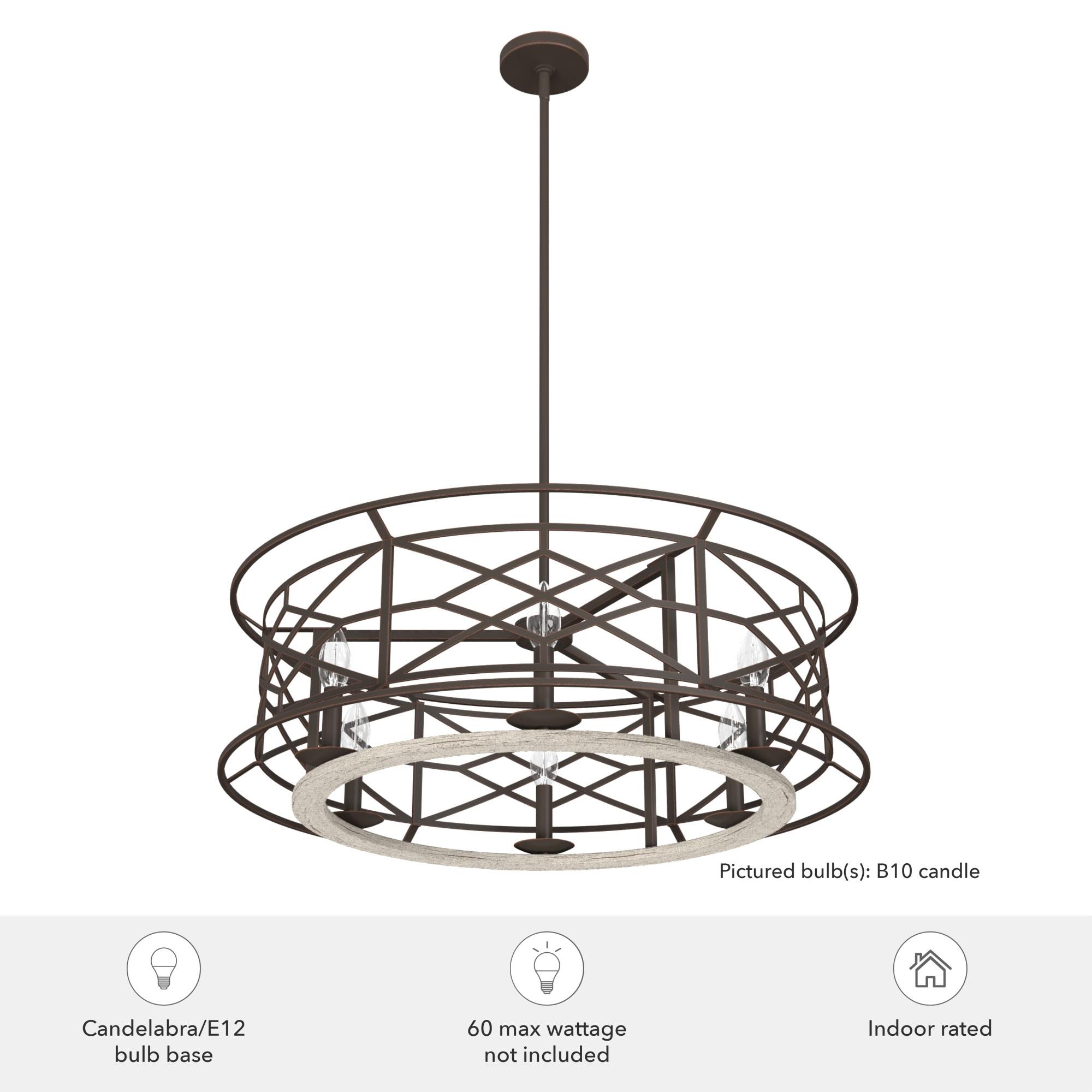 Hunter Fan Langwood 6 - Light Unique / Statement Drum Chandelier