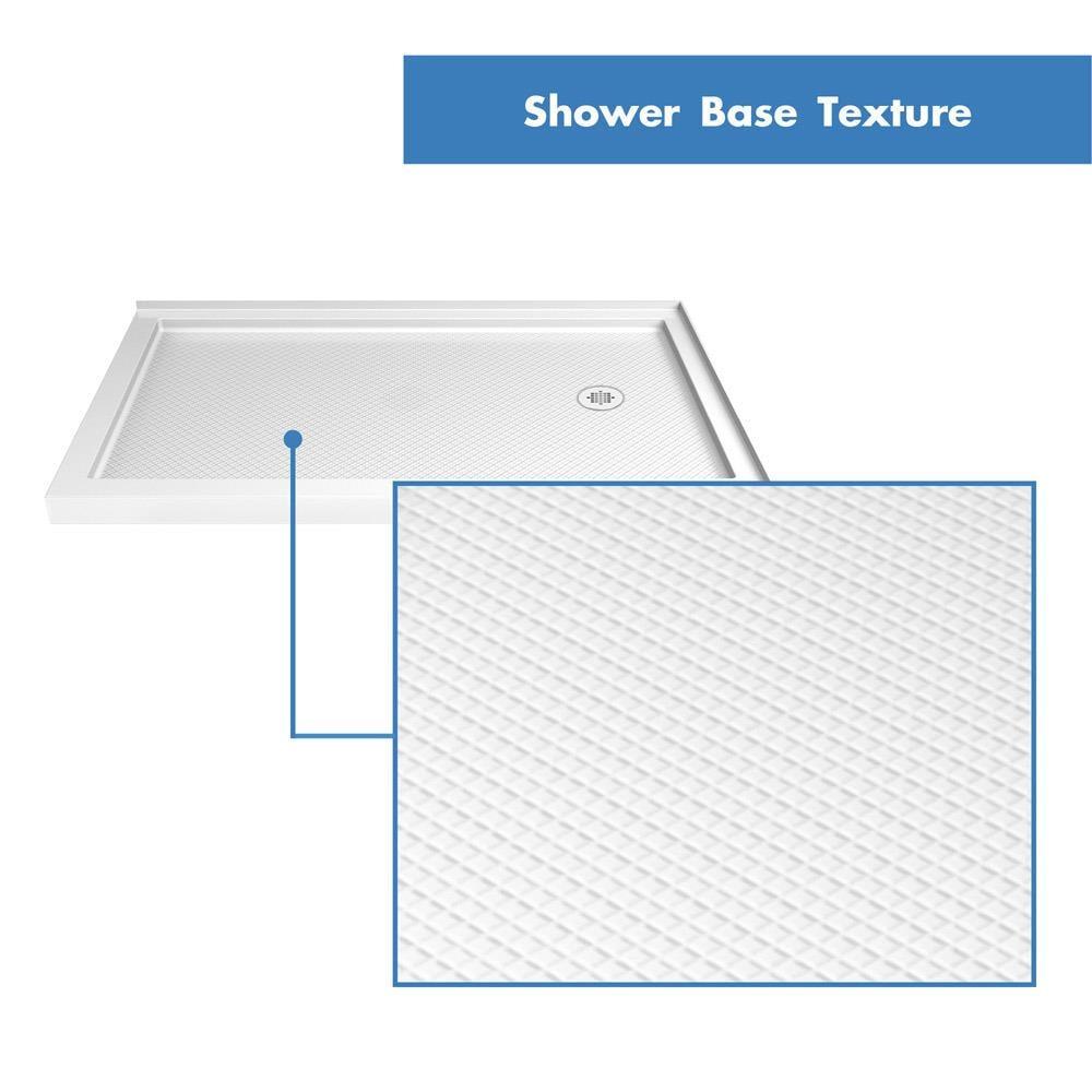 Flex 48" x 36" Chrome Semi-Frameless Pivot Shower Enclosure