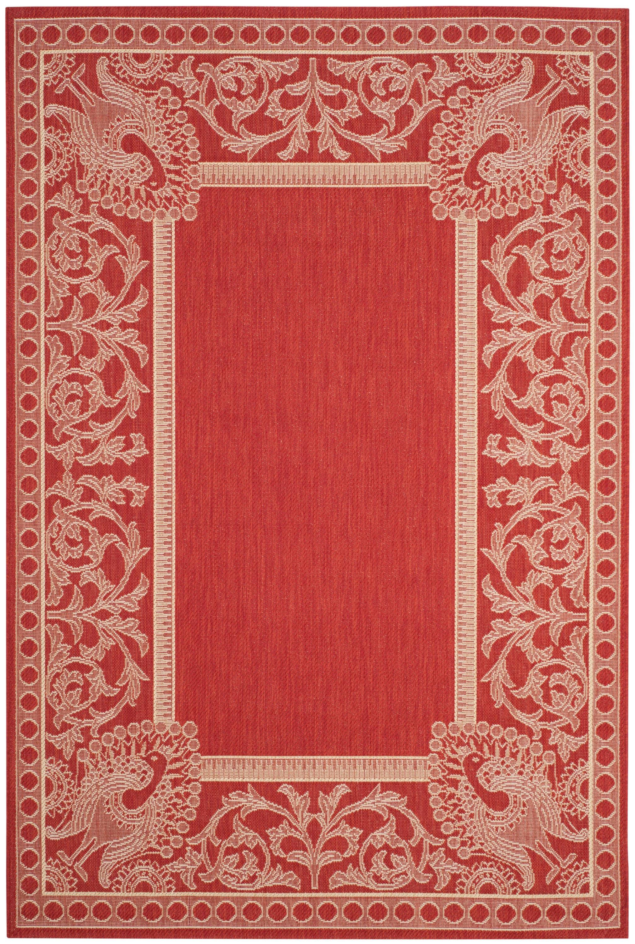 Courtyard CY2965 Power Loomed Indoor/Outdoor Area Rug - Red/Natural - 5'3"x7'7" - Safavieh.