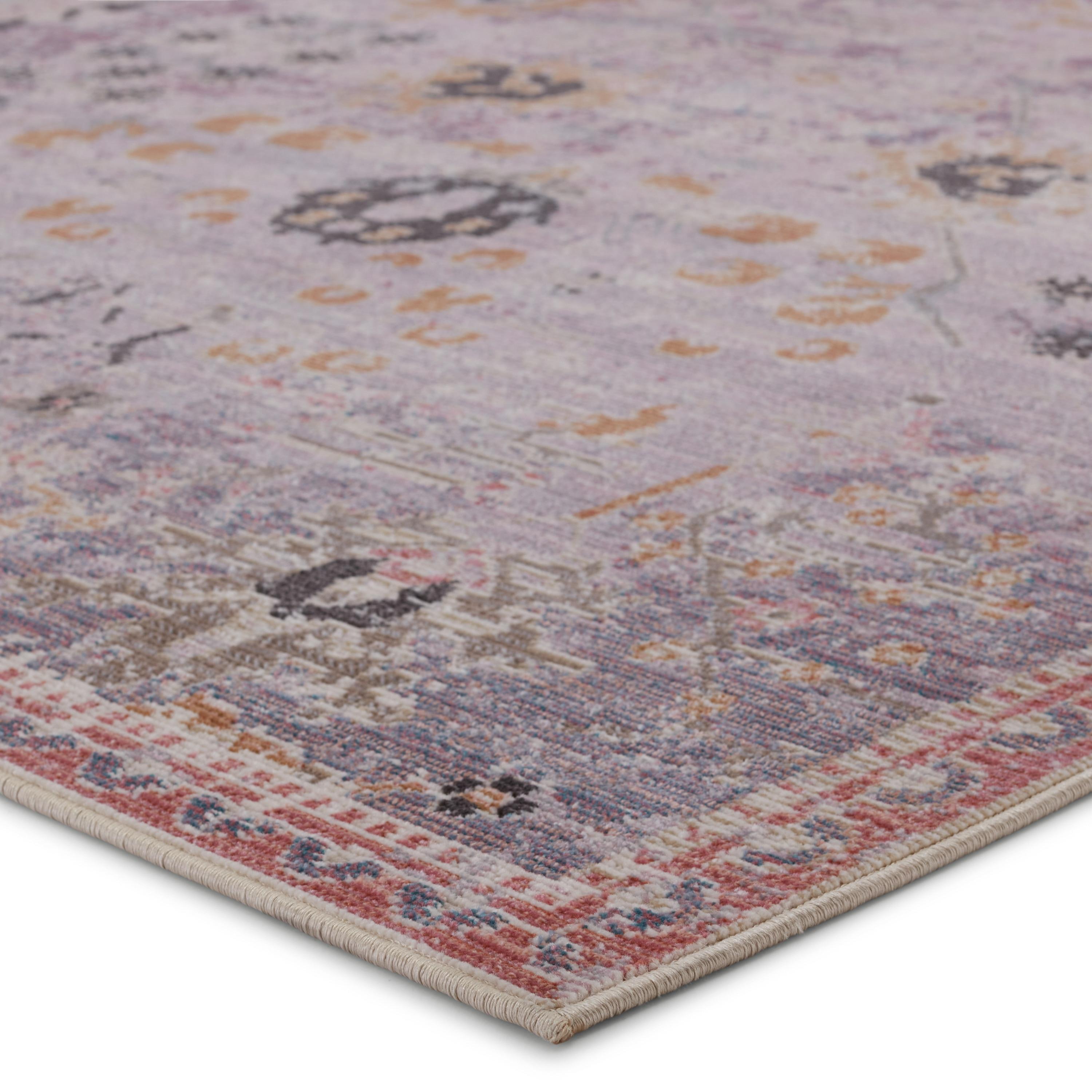 2'6"x4' Elva Indoor/Outdoor Oriental Area Rug Purple/Gold - Jaipur Living: Mid-Century Modern Floral, Weather-Resistant