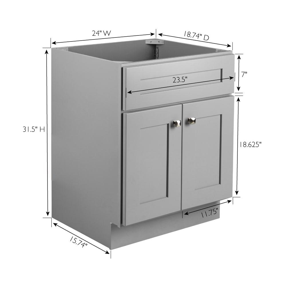 Brookings 24 Inch Bathroom Vanity, Ready to Assemble, Solid Wood, Sherwin Williams – Design House, 587063