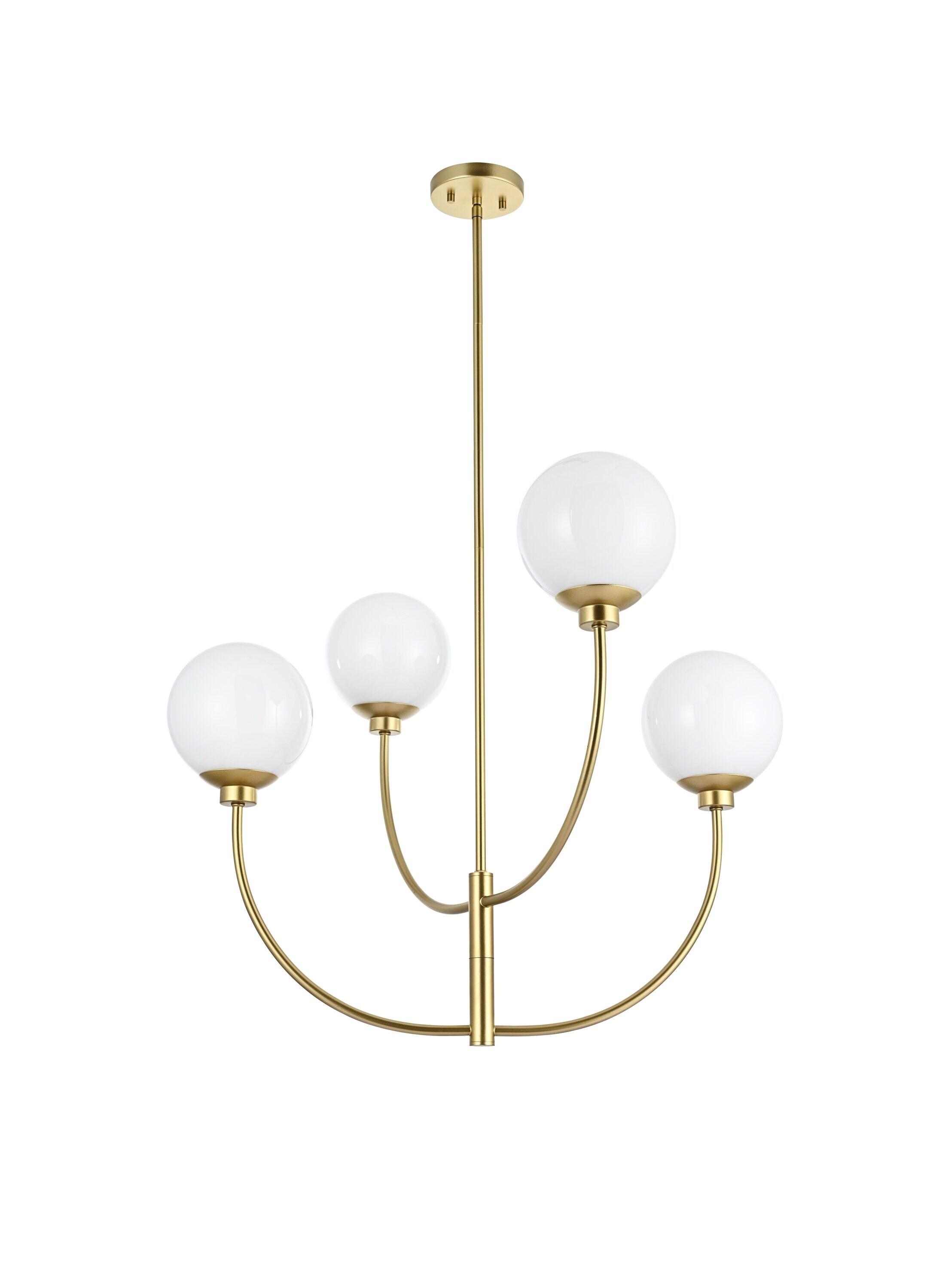 Elegant Lighting Nyomi 36-Inch Chrome Chandelier with Minimalist Look