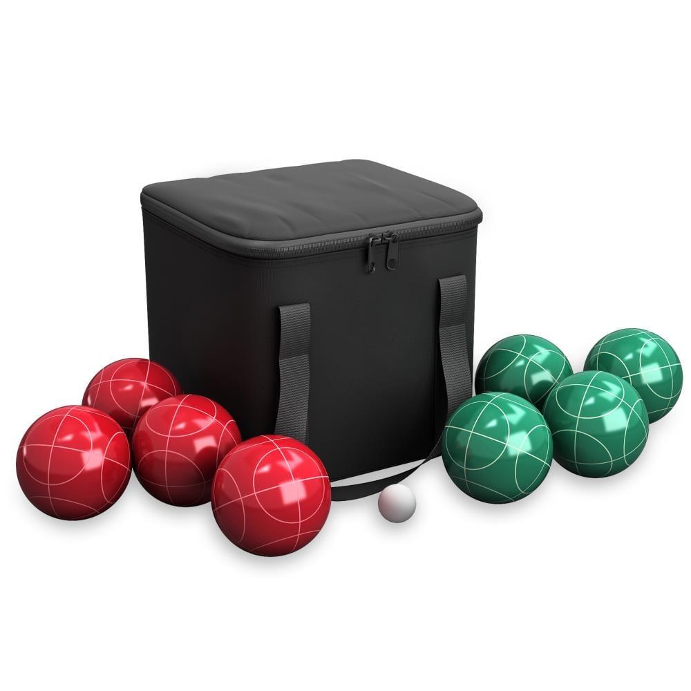 Toy Time Outdoor Bocce Ball Set with Bocce Balls, Pallino and Equipment Carrying Bag - Red/Green