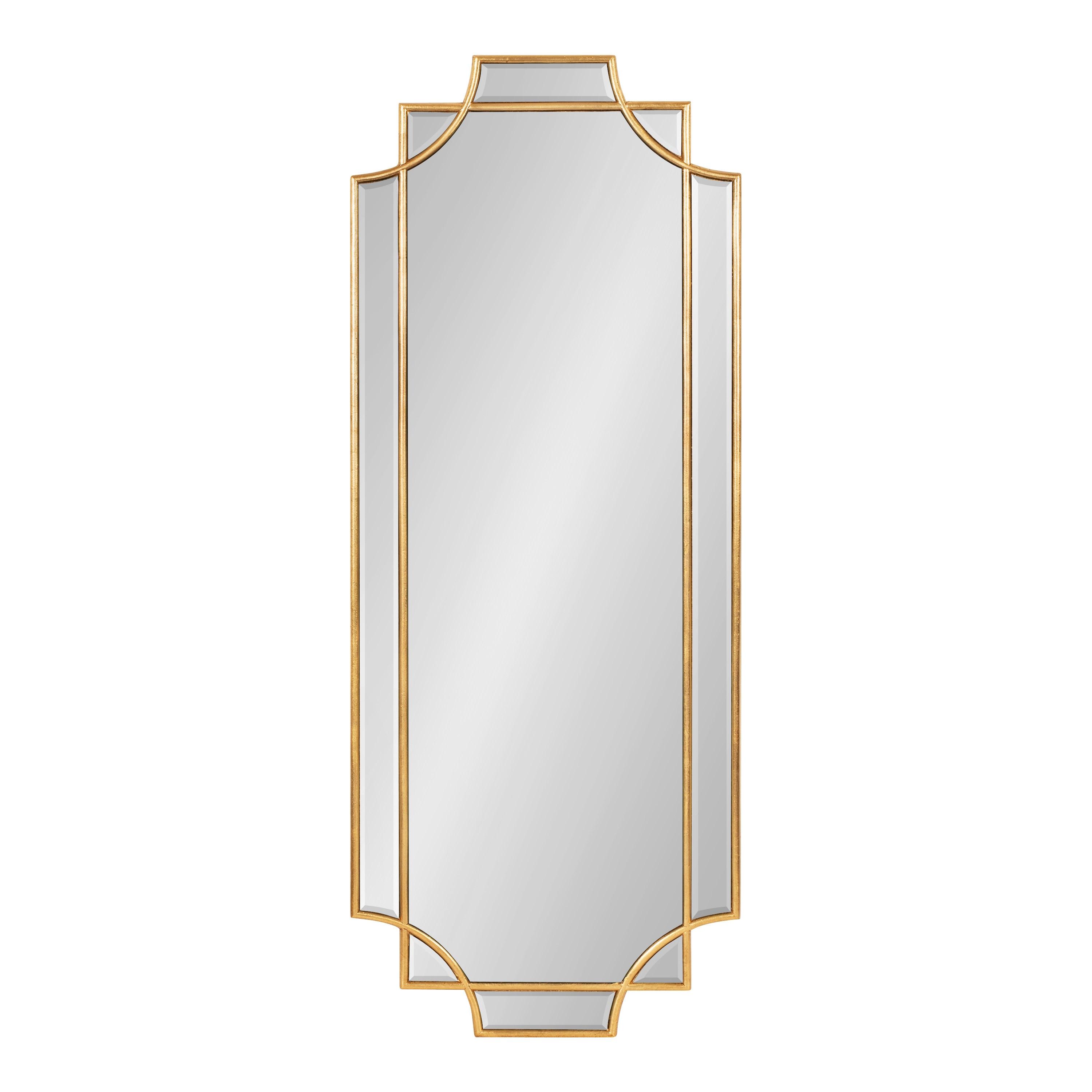 16" x 42" Minuette Full Length Wall Mirror Gold - Kate & Laurel All Things Decor: Modern Style, MDF Frame, No Assembly Required