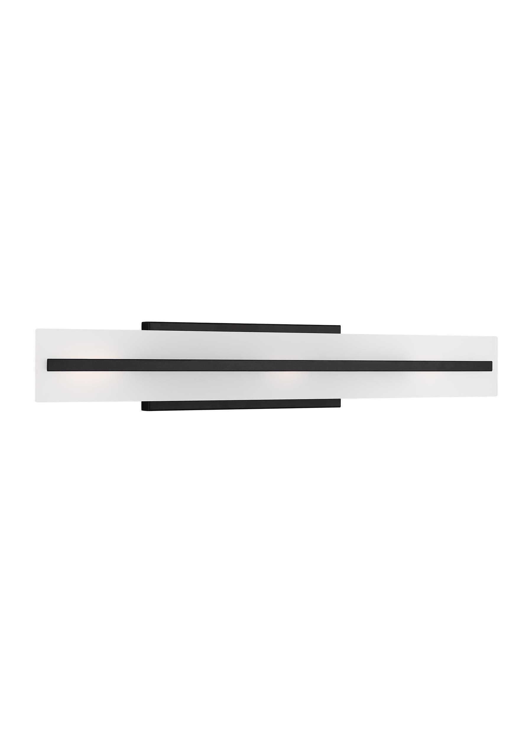 Midnight Black Satin Etched Glass 3-Light Vanity Fixture