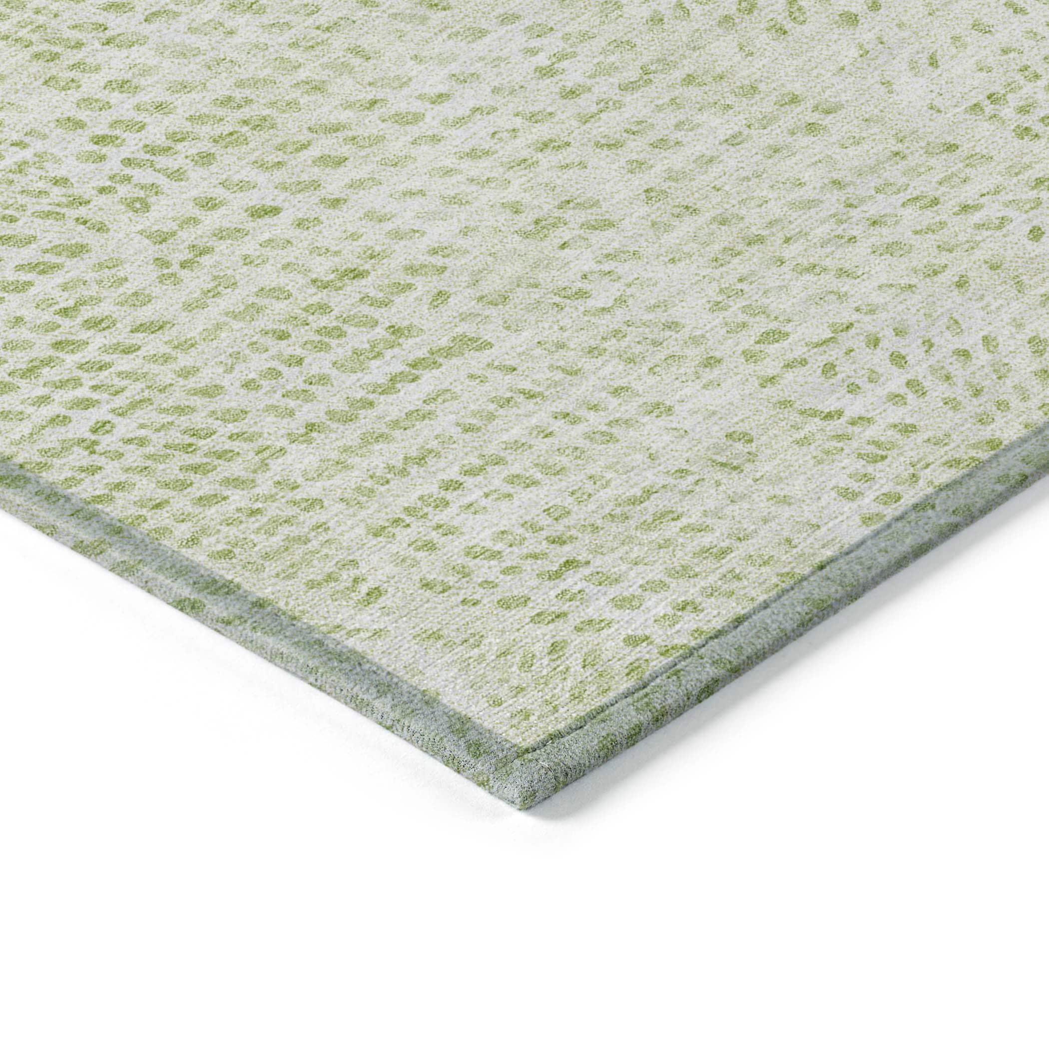 Aloe Green Diamond Pattern Washable 10' x 14' Area Rug