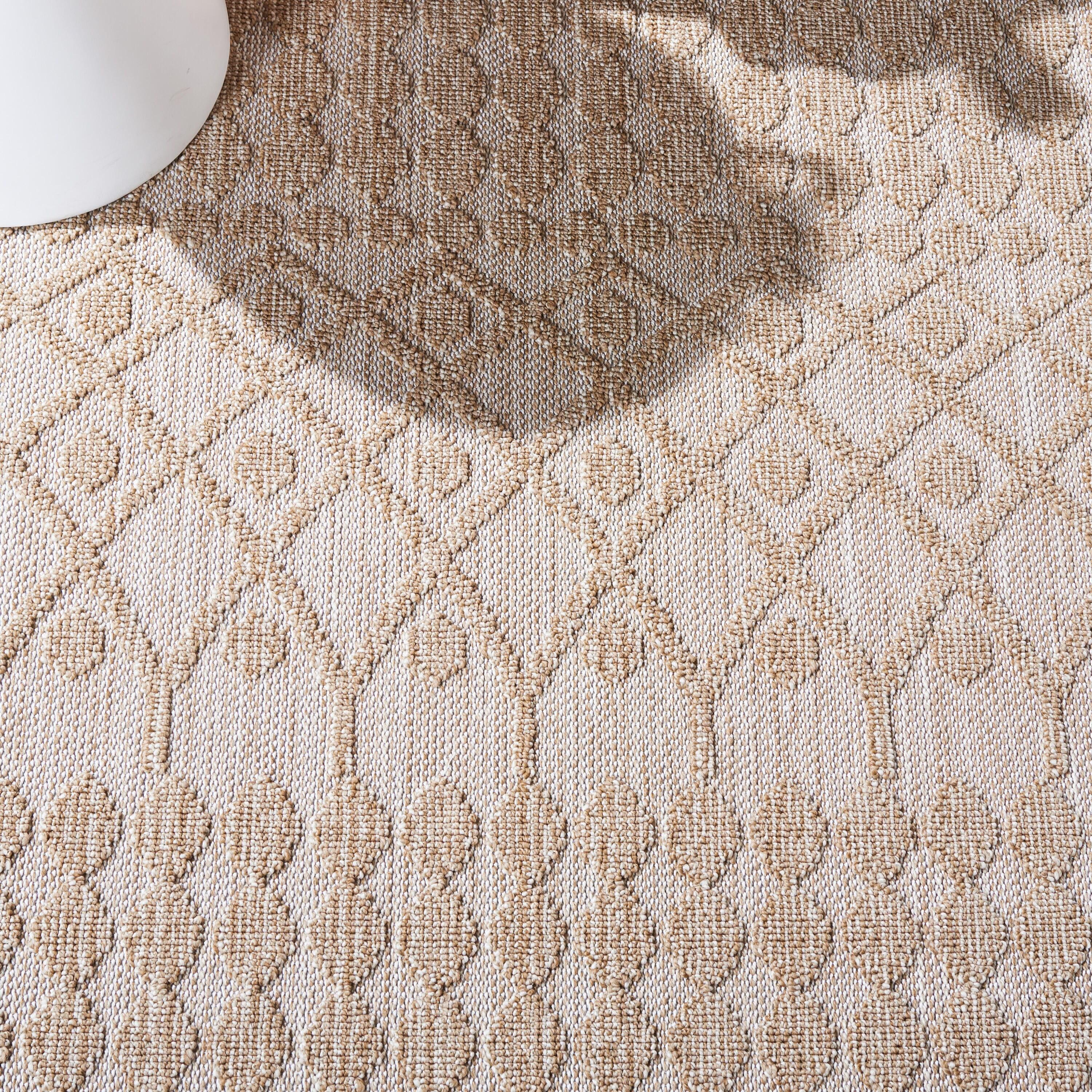 Global GLB206 Power Loomed Indoor/Outdoor Area Rug - Beige/Brown - 9'x12' - Safavieh