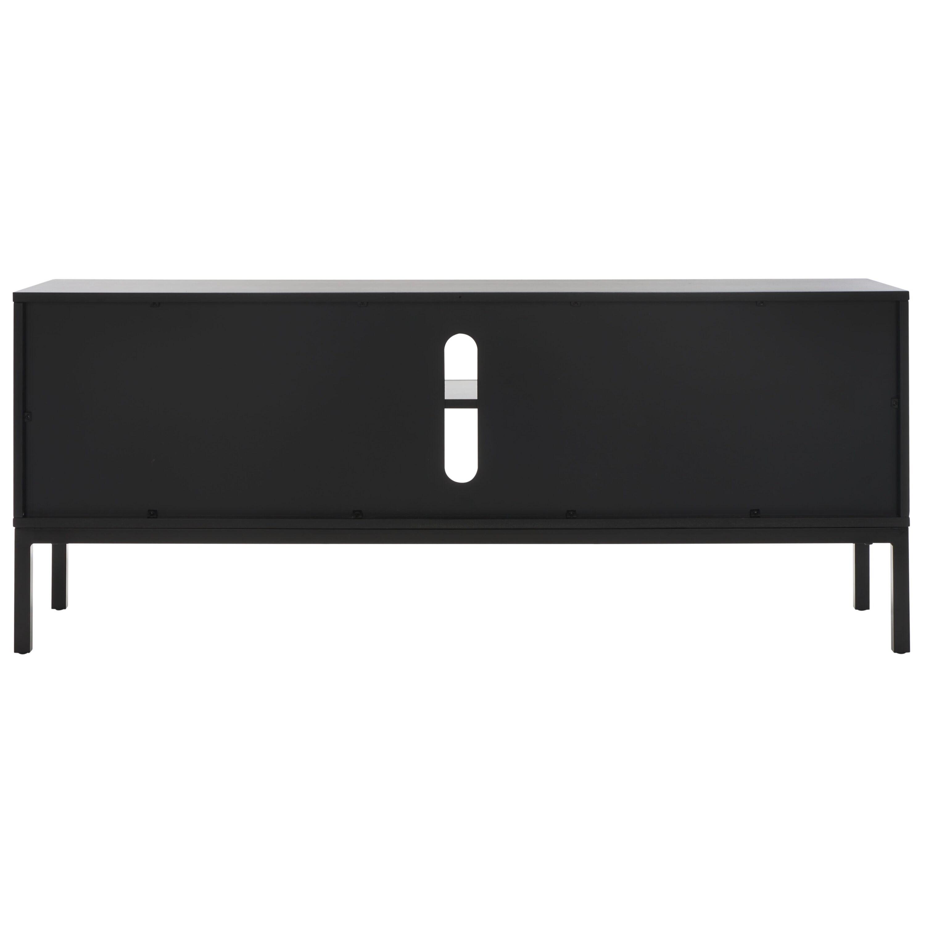 Zadie 2 Shelf Rattan Media Stand - Black - Safavieh