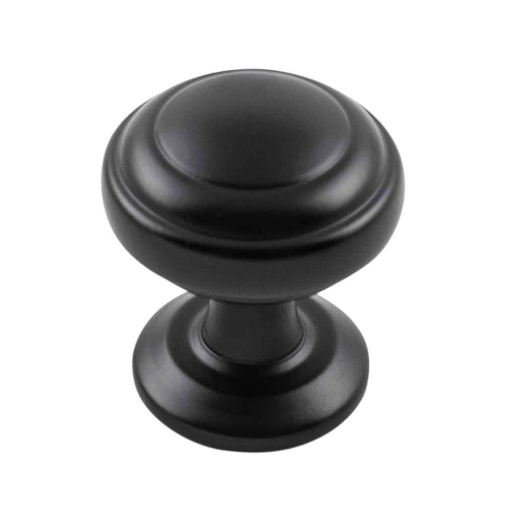Zephyr Collection Knob 1 Inch Diameter Matte Black Finish