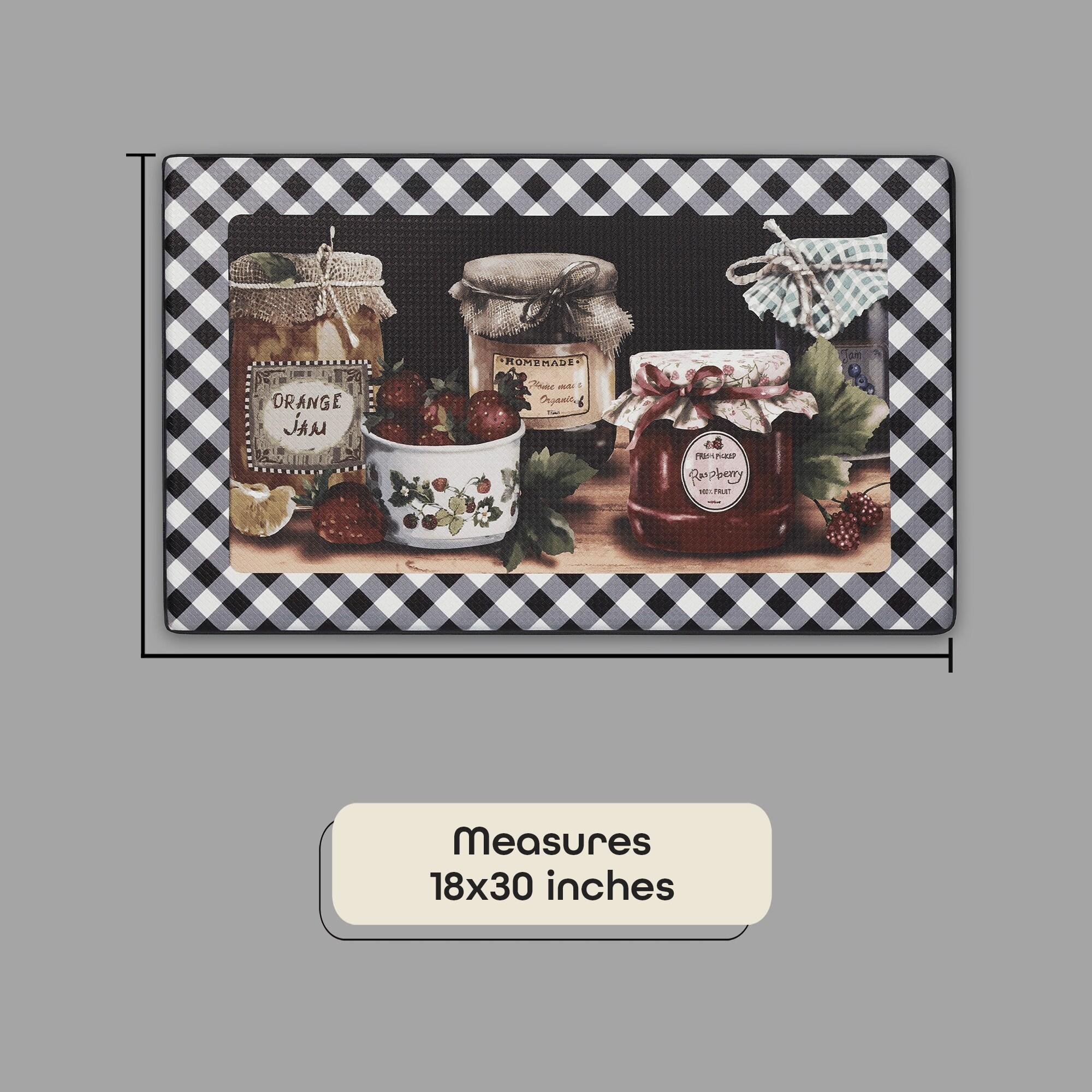 GoodGram Oversized Premium Anti Fatigue Memory Foam Kitchen Floor Mat - 30 in. W x 18 in. L, Mason Jars