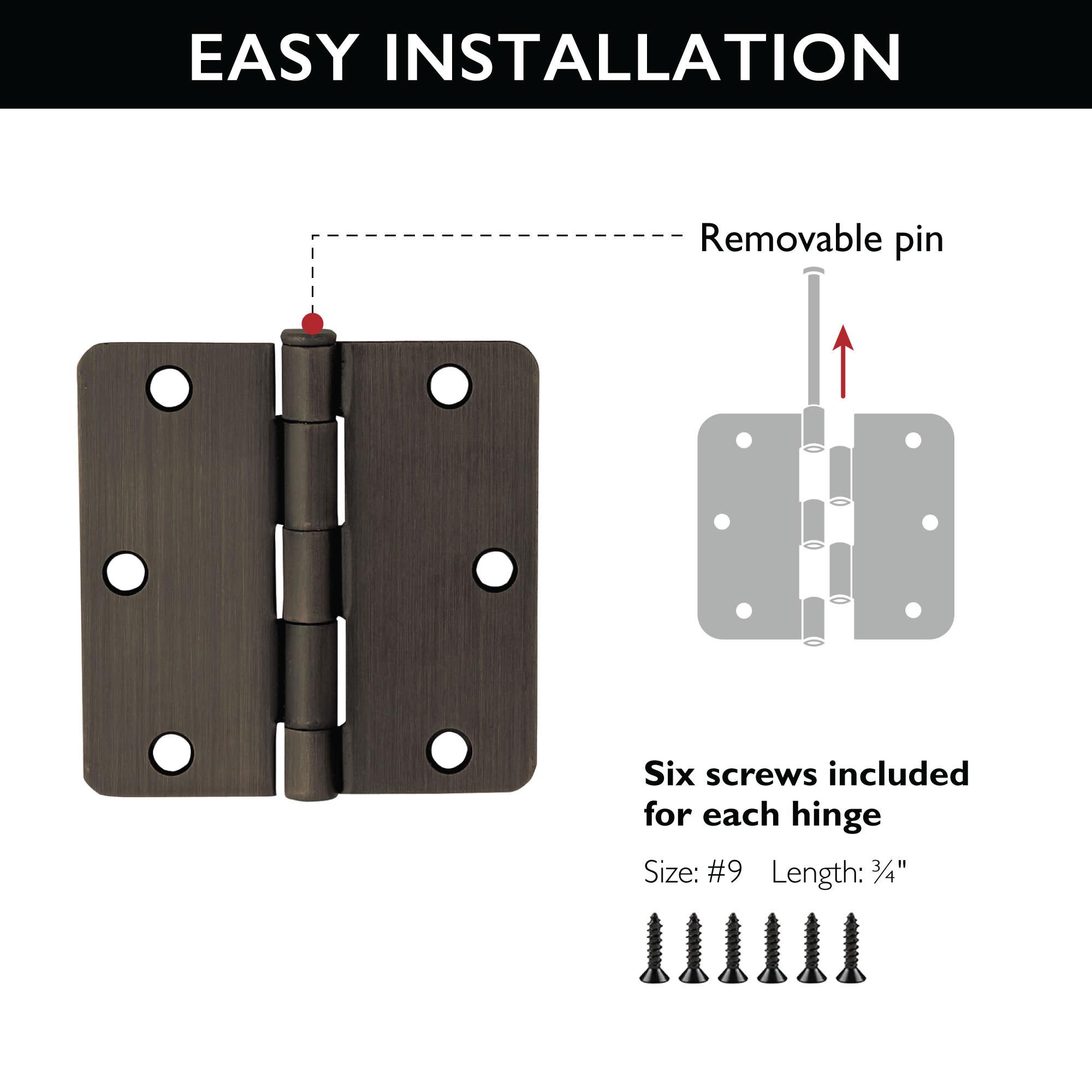 Design House 3.5" H x 3.5" W Butt Bearing  Door Hinges (Set of 10)