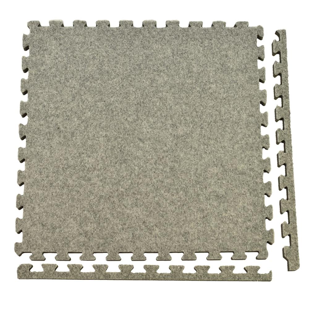 Royal Light Gray Polyester Interlocking Carpet Tiles 24x24