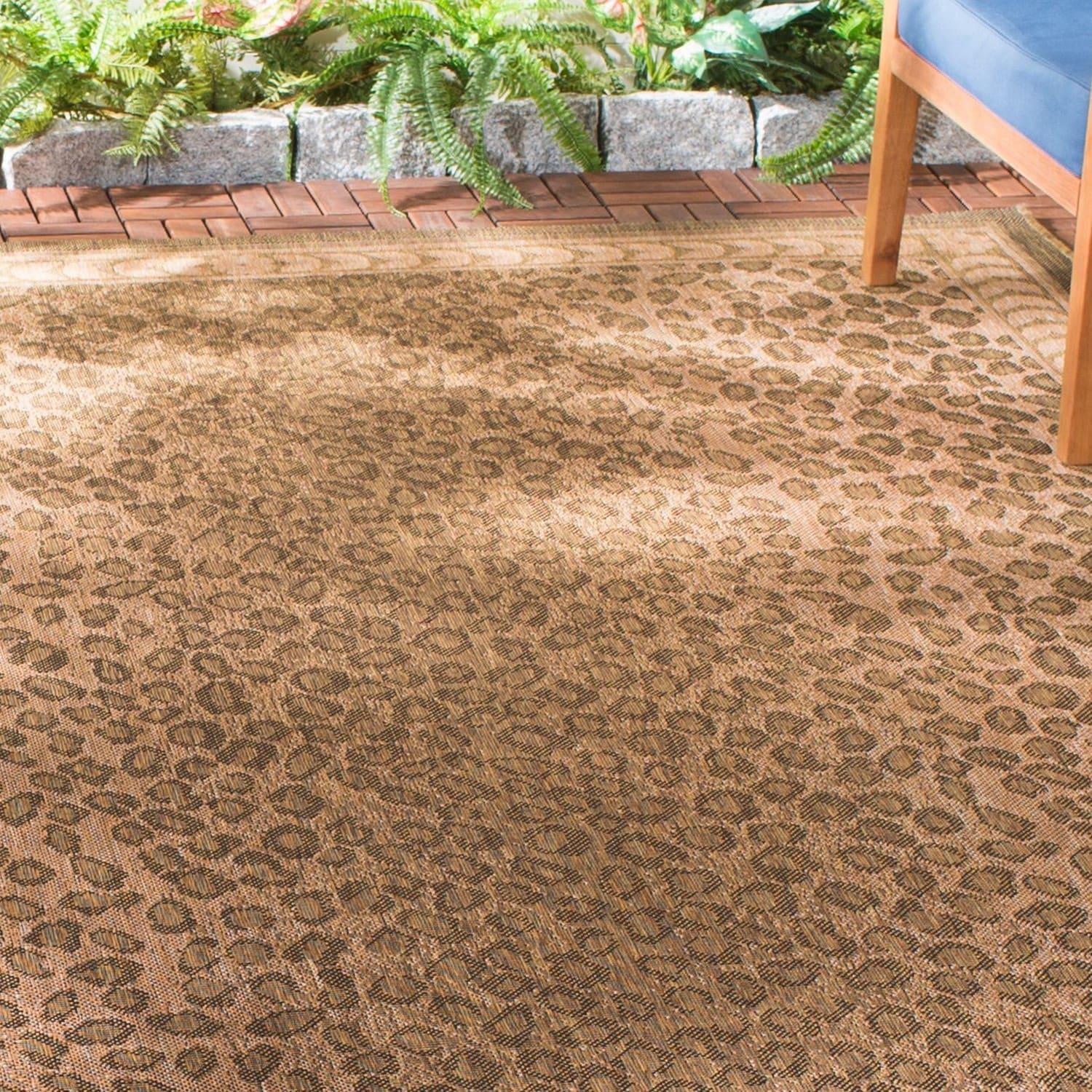 Courtyard CY6100 Power Loomed Rectangle Indoor/Outdoor Area Rug - Natural/Gold - 6' 7" X 9' 6" - Safavieh.