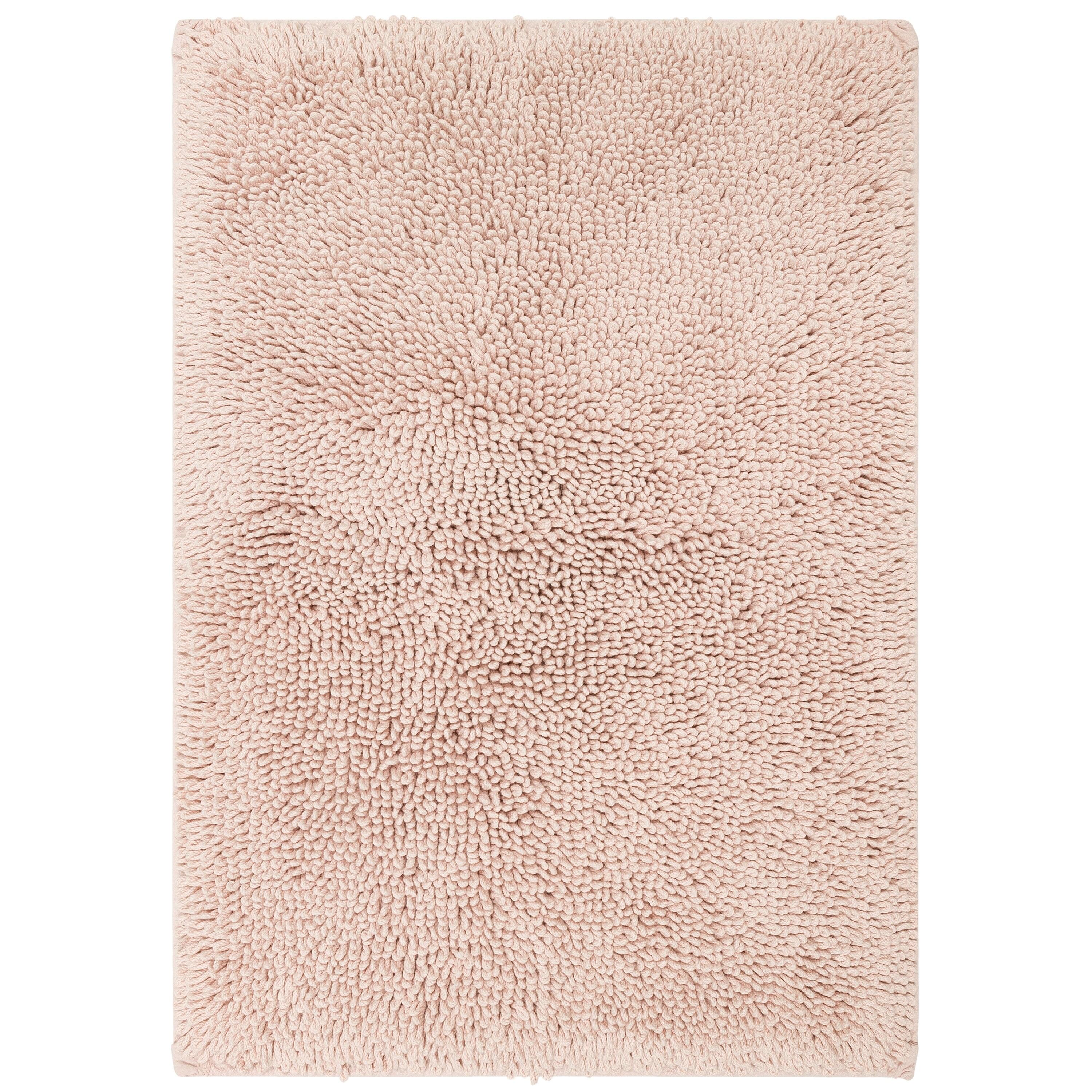 Blush Cotton Bath Rug with Latex Backing, 45" x 27"