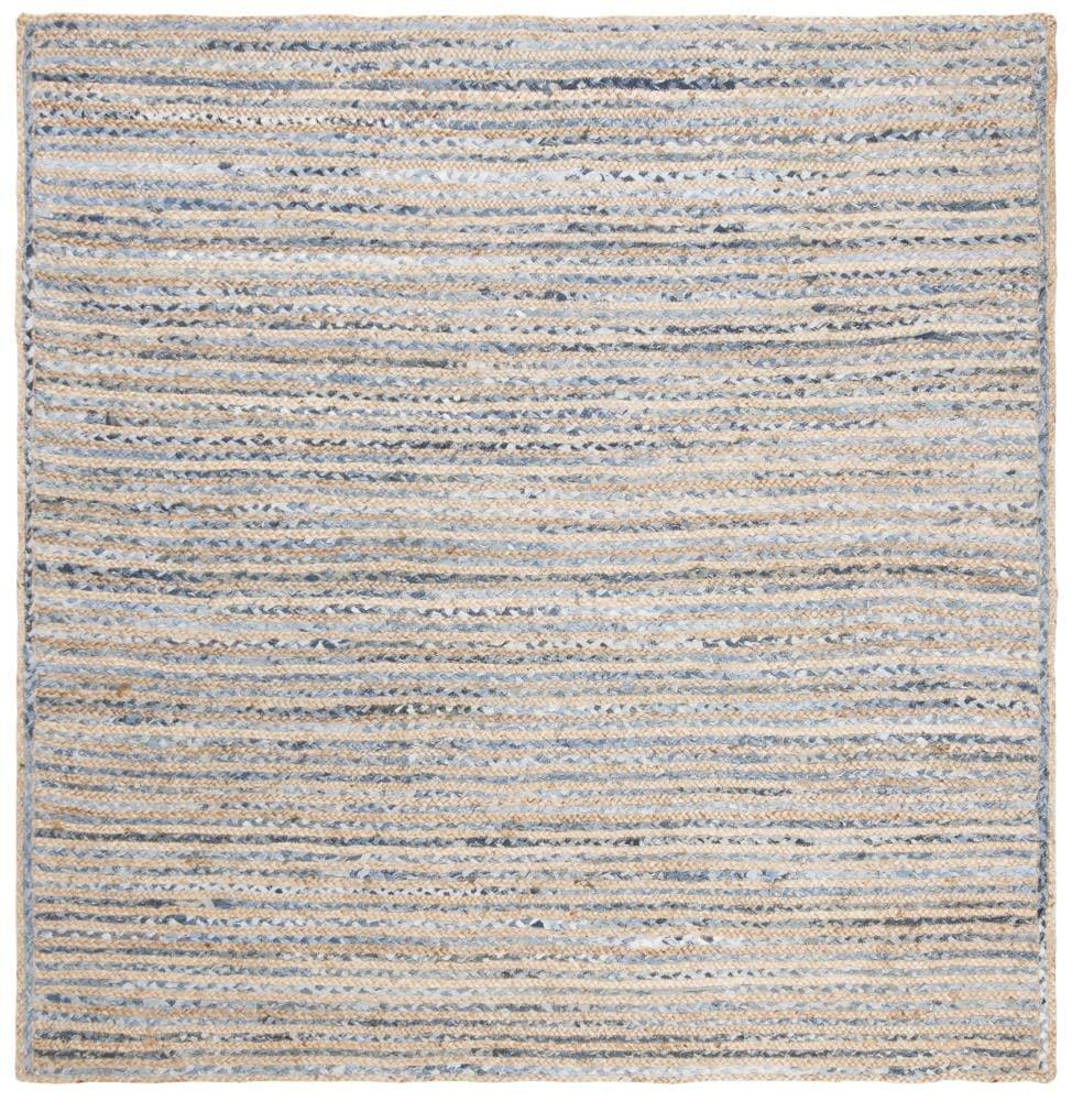 Cape Cod CAP250 Hand Woven Area Rug - Natural/Blue - 6'x6' - Safavieh.