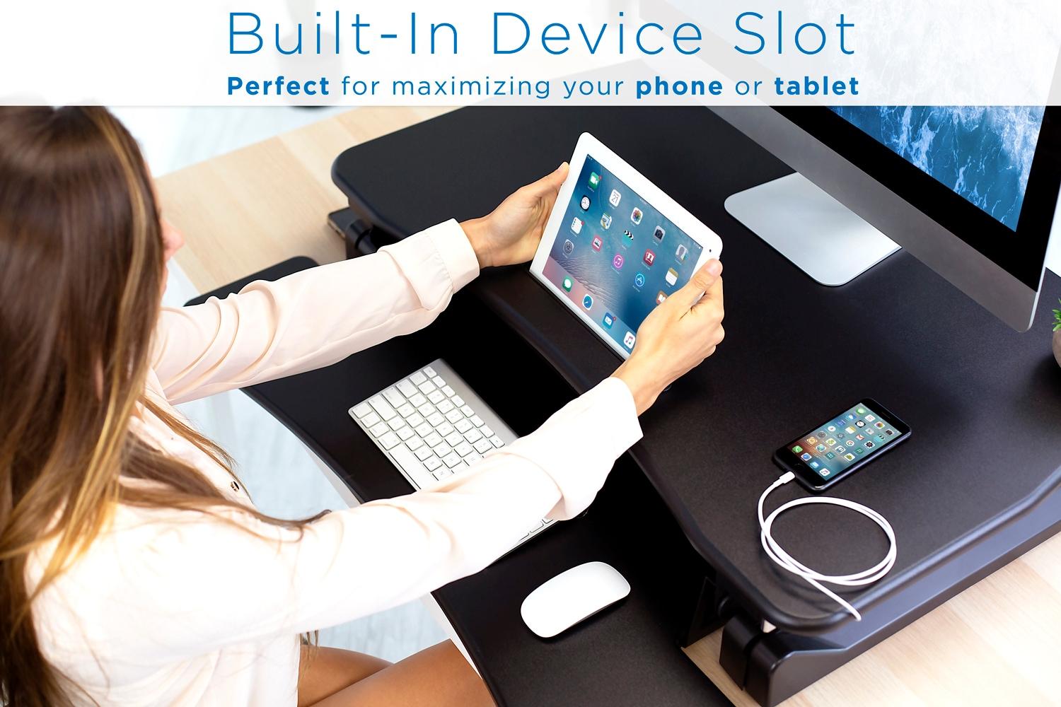 Mount-It! Electric Mobile Adjustable Standing Workstation with Wheels | Rolling Sit Stand Workstation with Programmable Height Adjustment Controller