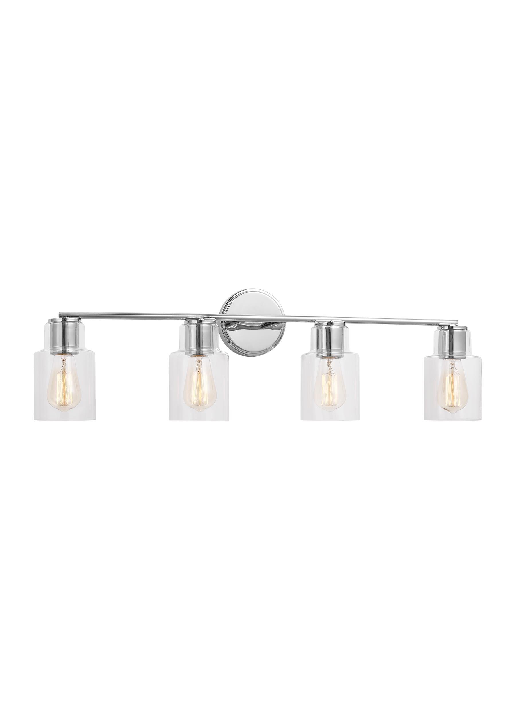 Scott Living Sayward 32.375-in 4-Light Chrome Transitional Vanity Light