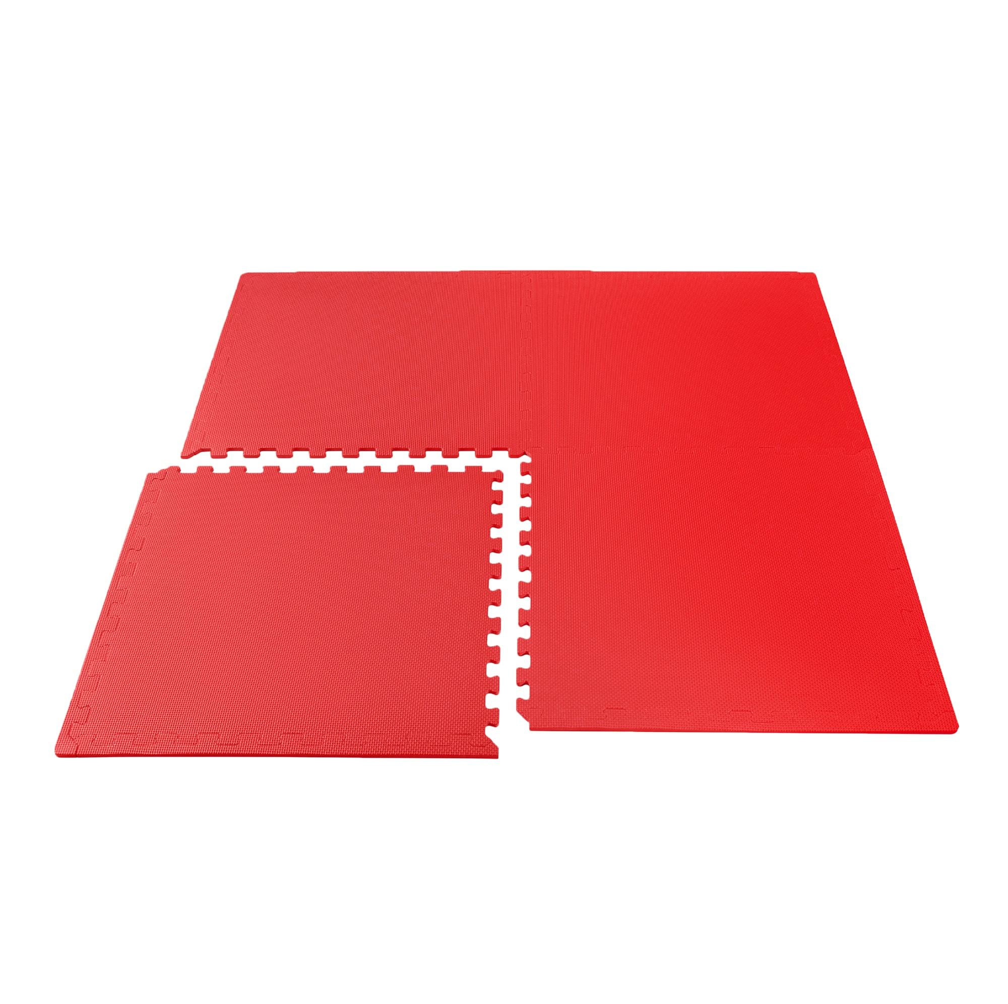 We Sell Mats 3/8 Inch Thick Multipurpose Exercise Floor Mat with EVA Foam, Interlocking Tiles, Anti-Fatigue for Home, or Gym, 24 in x 24