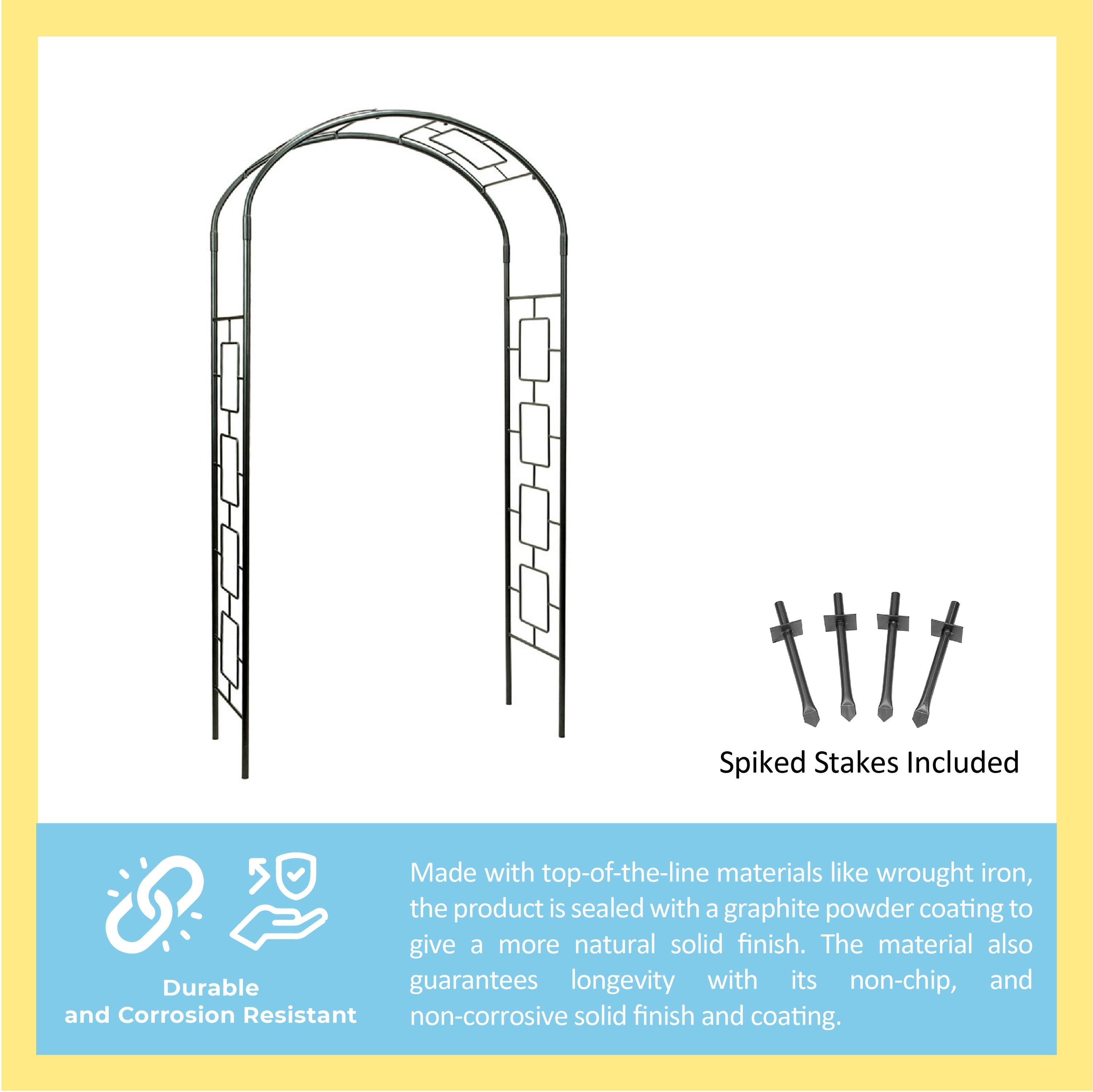 Nansi 55'' W x 21'' D Iron Arbor in Black