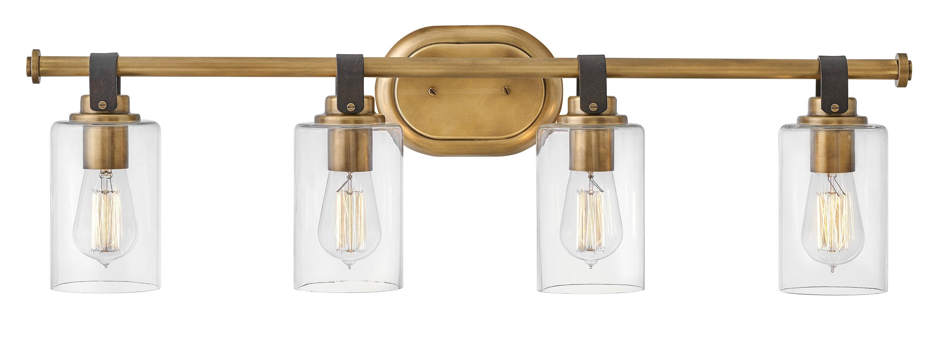 4 Light Bath Vanity In Traditional And Rustic Style 32 Inches Wide By 9.5 Inches High-Heritage Brass Finish Hinkley Lighting 52884Hb