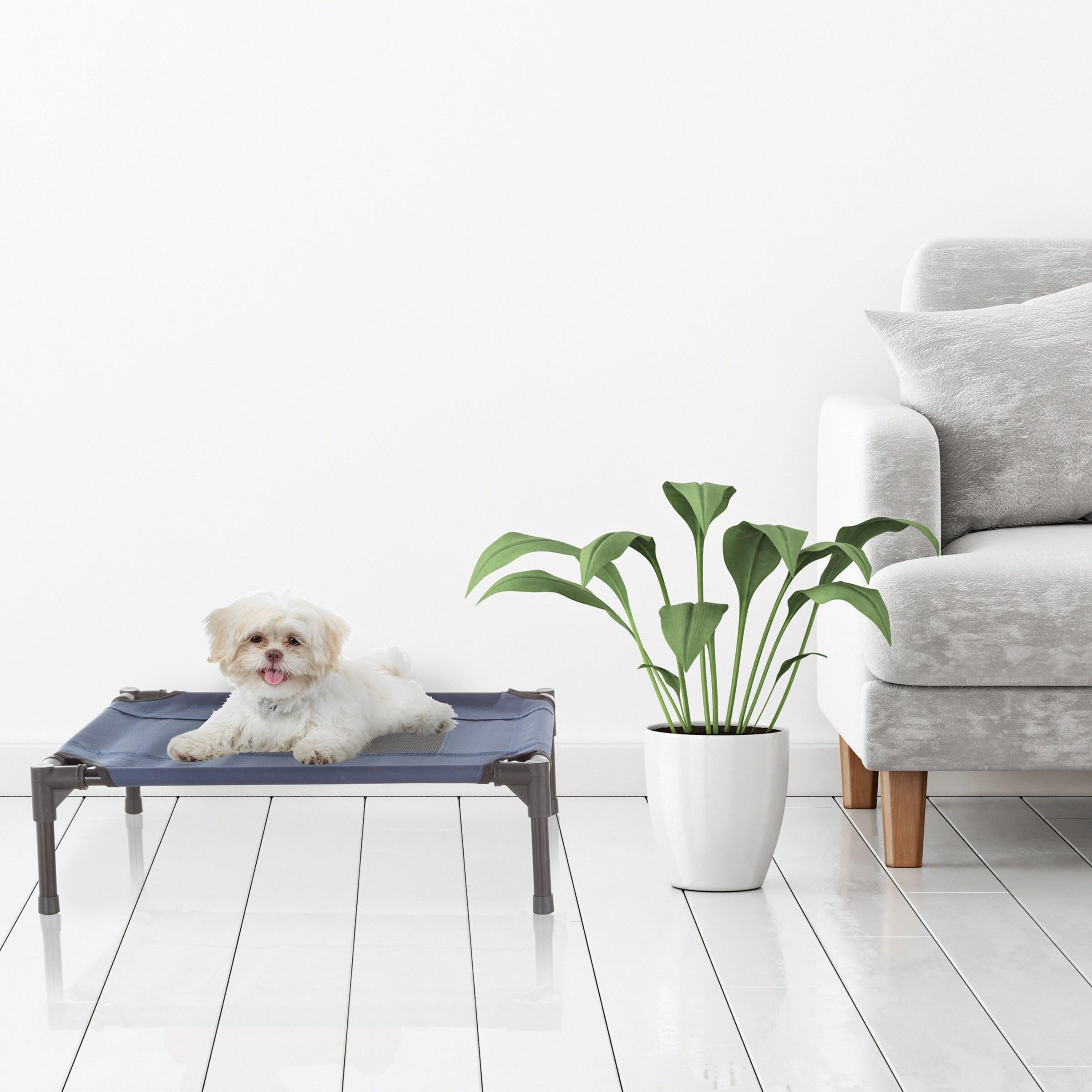 Pet Adobe Portable Raised Cot Style Pet Bed - Navy Blue