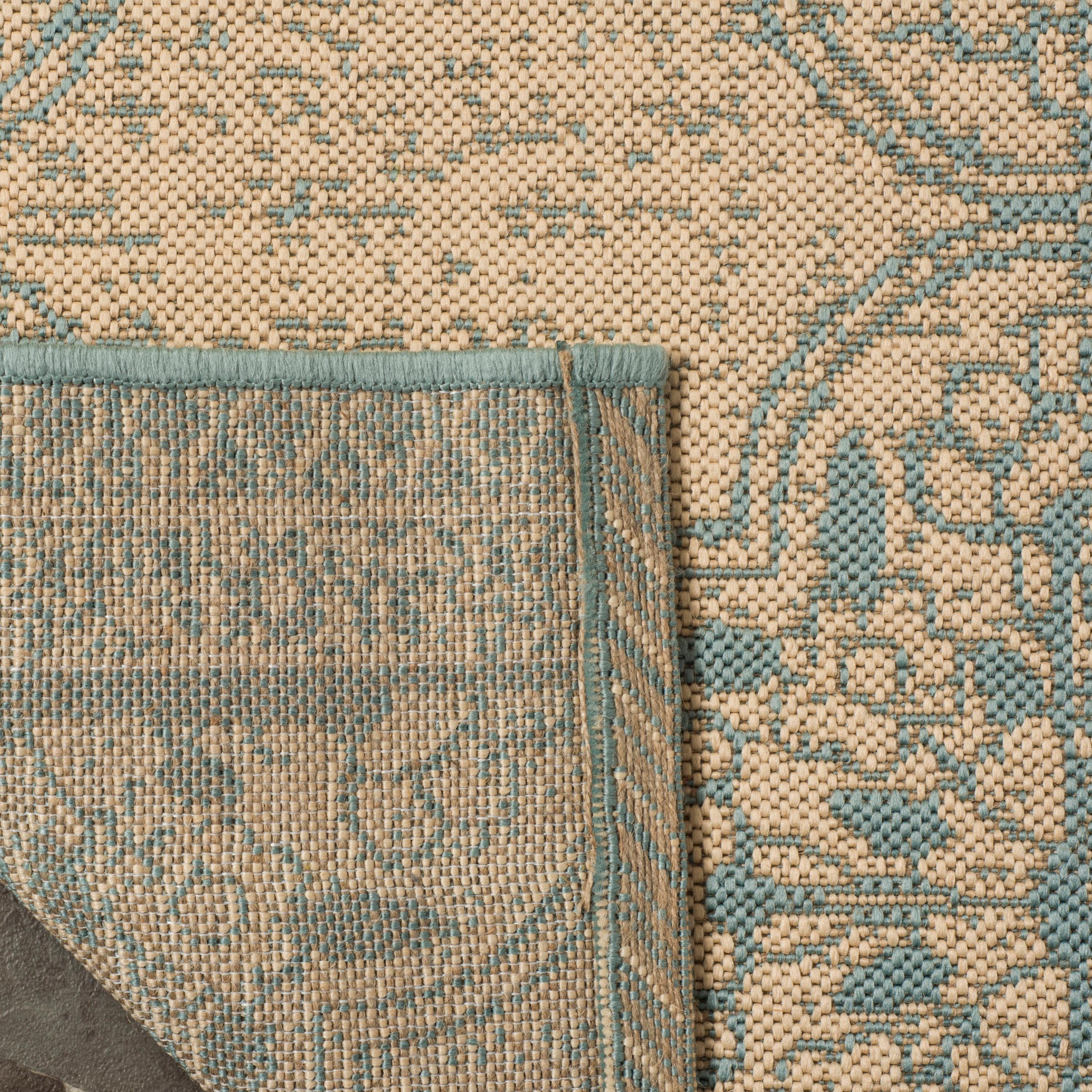 Linden LND174 Power Loomed Area Rug - Aqua/Cream - 8'x10' - Safavieh