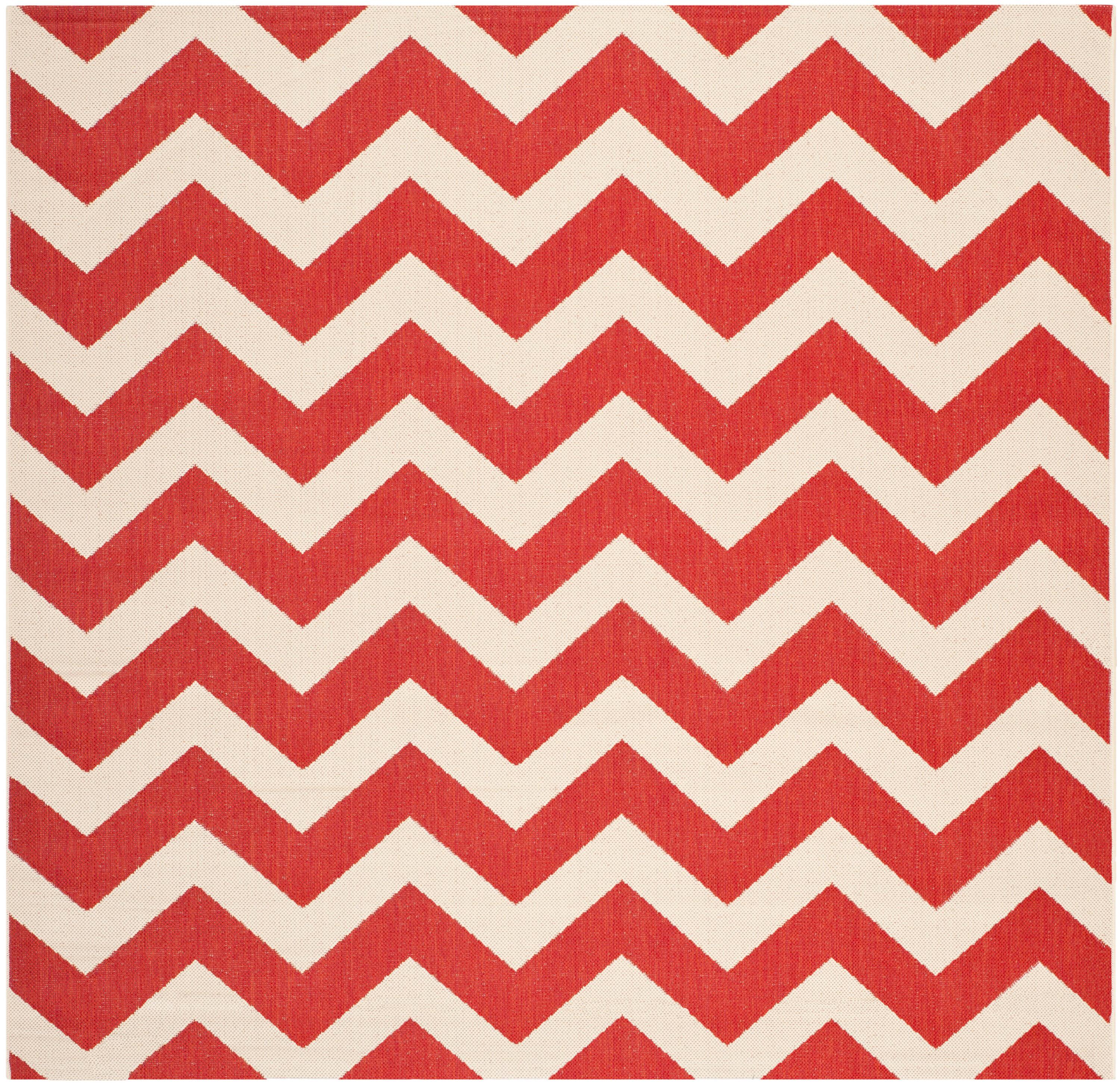 Courtyard CY6244 Power Loomed Indoor and Outdoor Area Rug - Red - 4'x4' - Safavieh