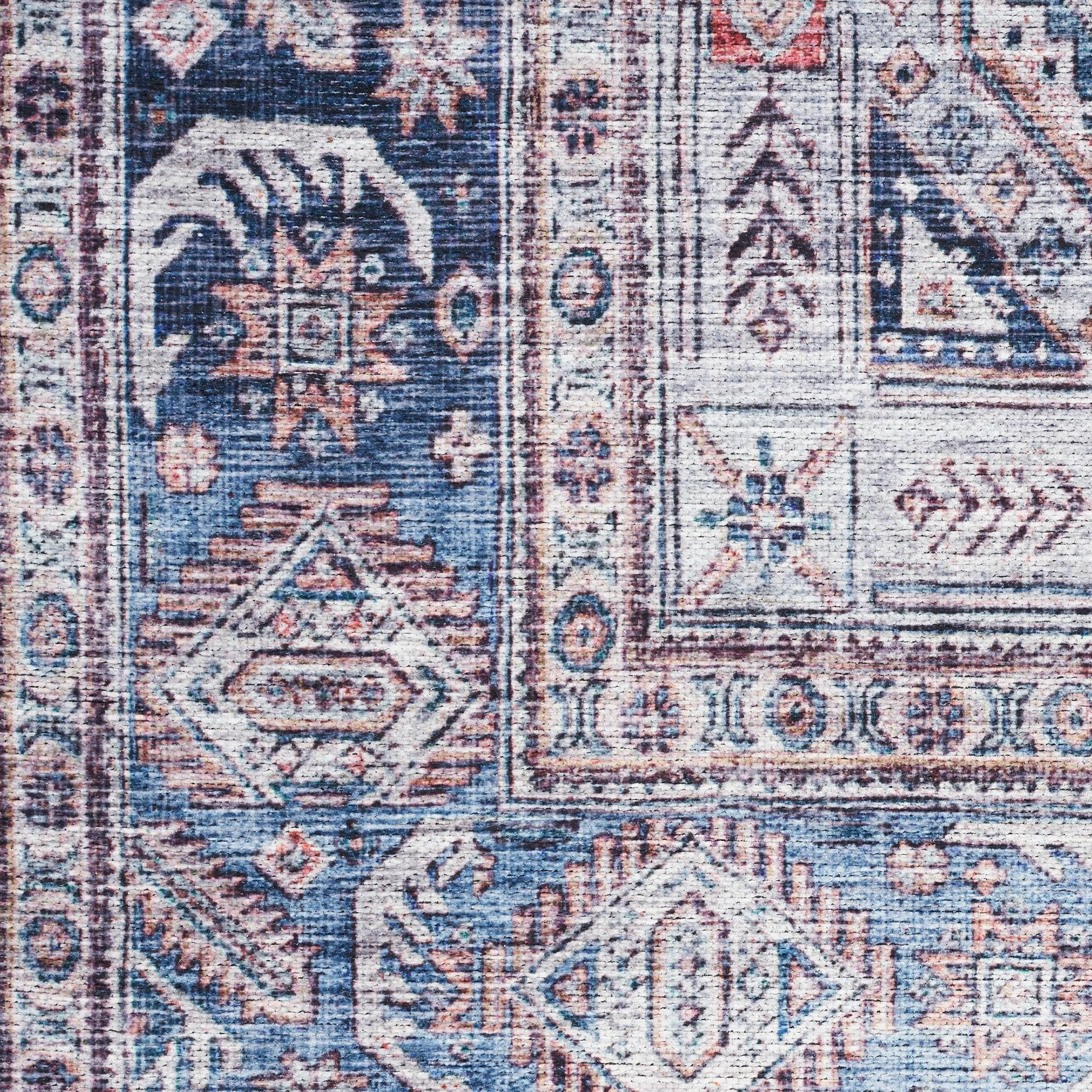 Nourison Washable Brilliance 7'10" x 9'10" Blue/Multi Vintage Indoor Rug
