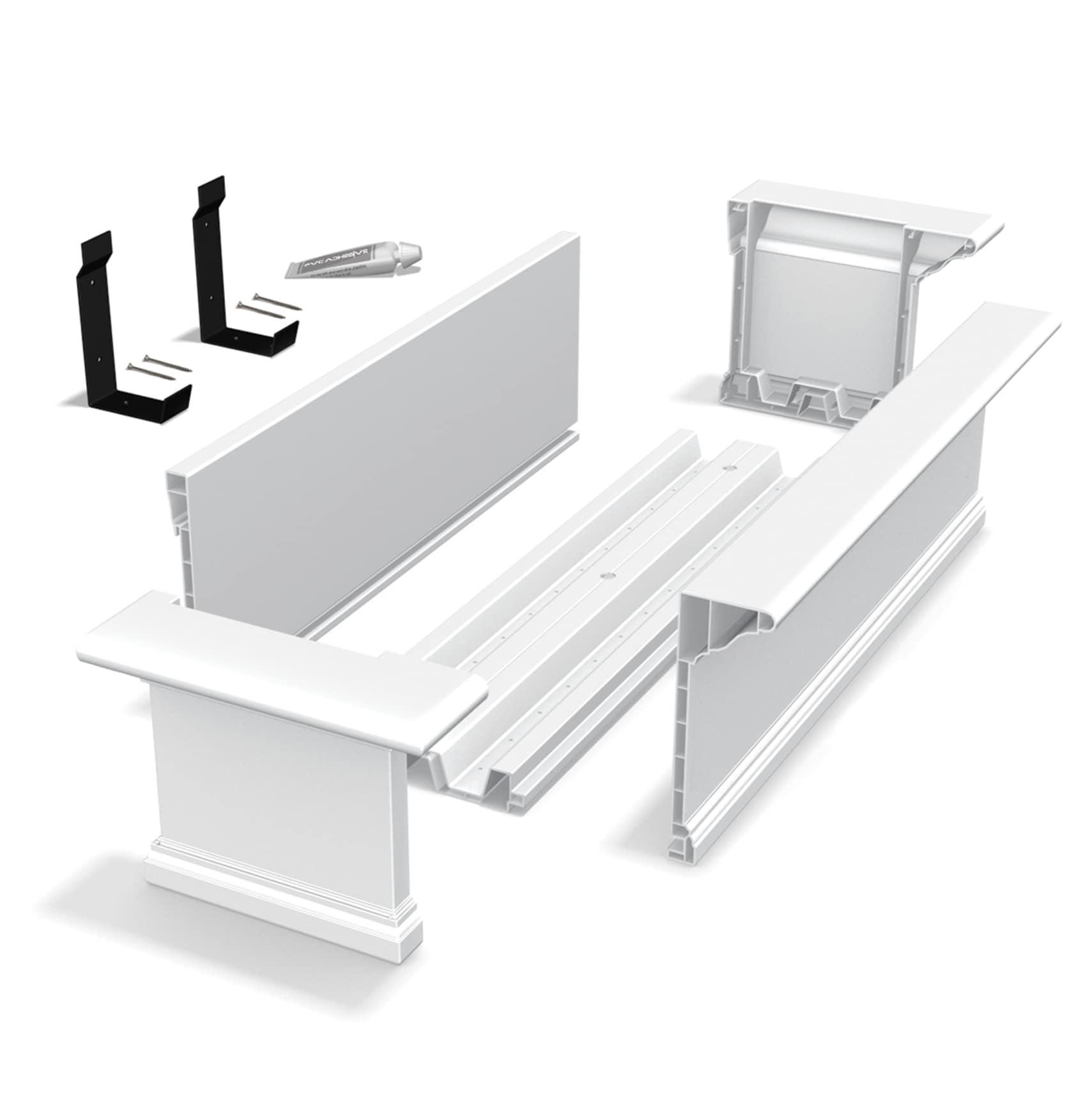 Mayne Yorkshire 3ft Window Box - Customizable - Vinyl Planter Box - White (4823-W)