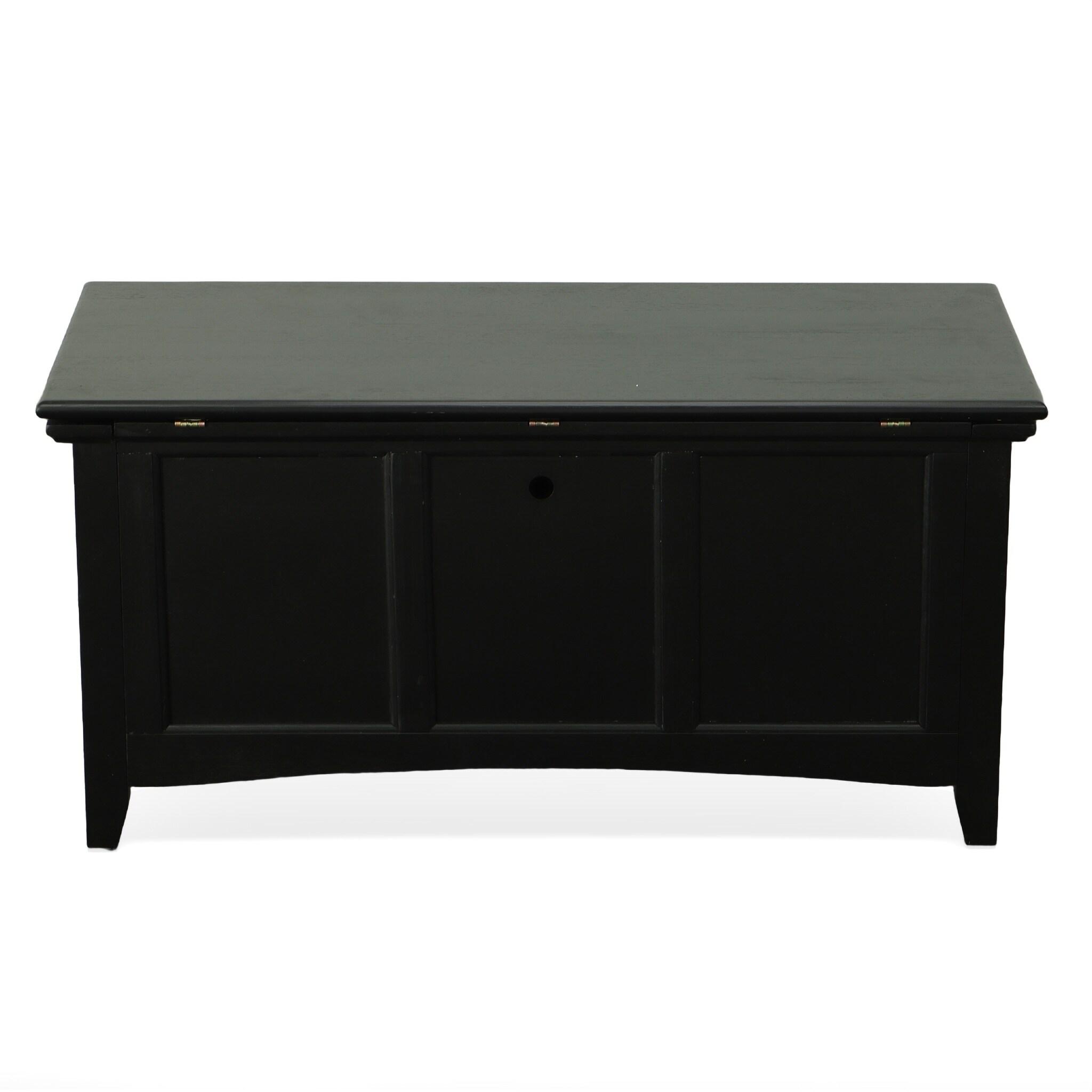 Carolina Living Veranda Storage Chest Black: Modern Design, Bedroom Linen & Sheet Organizer, Wood Frame