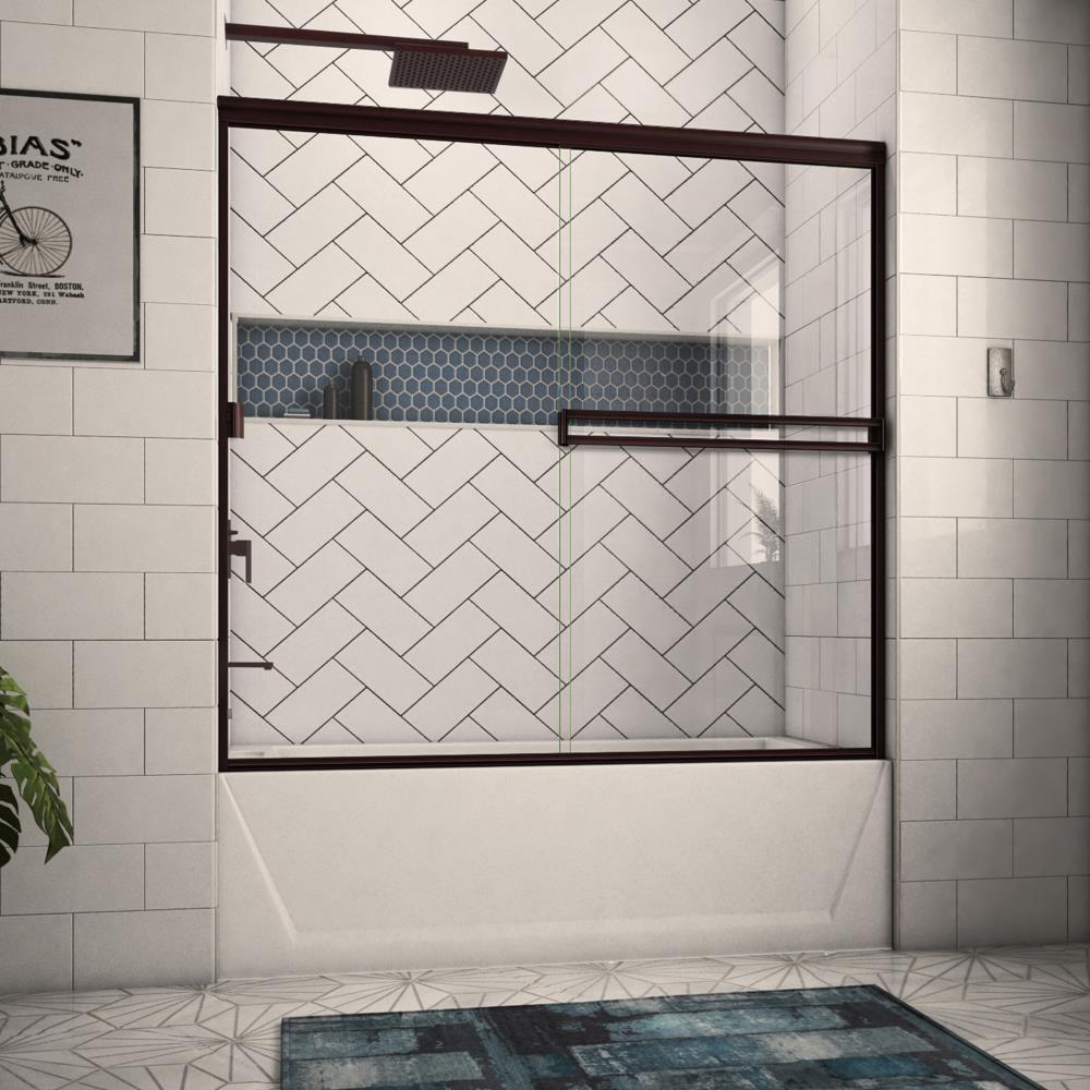 56" x 55" Bypass Semi-Frameless Tub Door