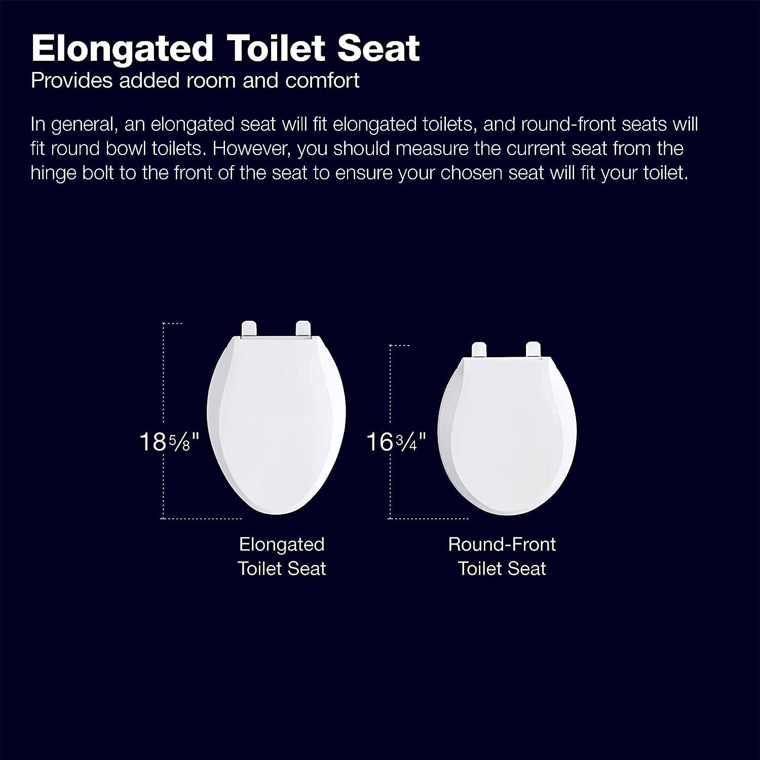 Kohler Cachet Round-Front Toilet Seat with Quiet-Close Lid and Seat and Grip-Tight Bumpers K-4639-RL-0